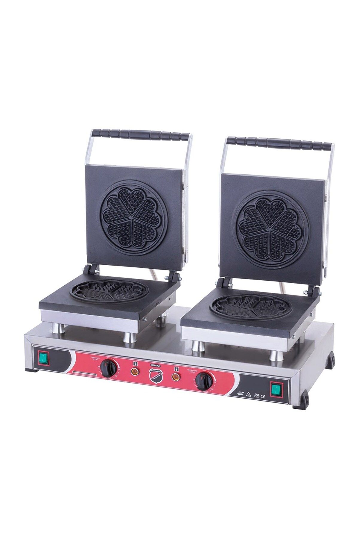Genel Markalar Işıkgaz Silverinox Endüstriyel Elektrikli 2 Li Çiçek Waffle Makinesi