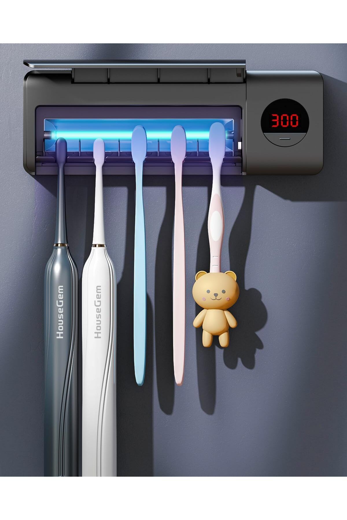 Franco Banyo Diş Fırçası için UV Temizleyci Duvara Monte Sterilizatör 2000mAh Şarj Zamanlama Düzenly