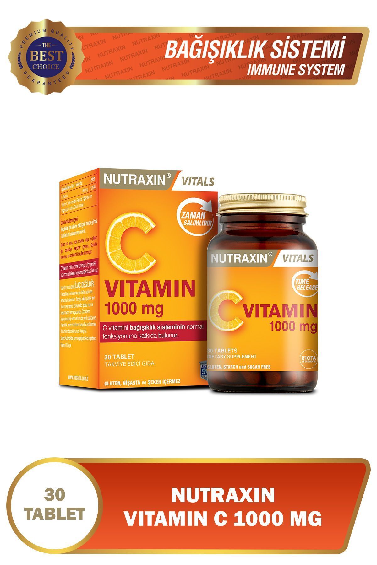 Nutraxin C Vitamin 1000 Mg - C Vitamini Deposu Zaman Salınımlı 30 Tablet