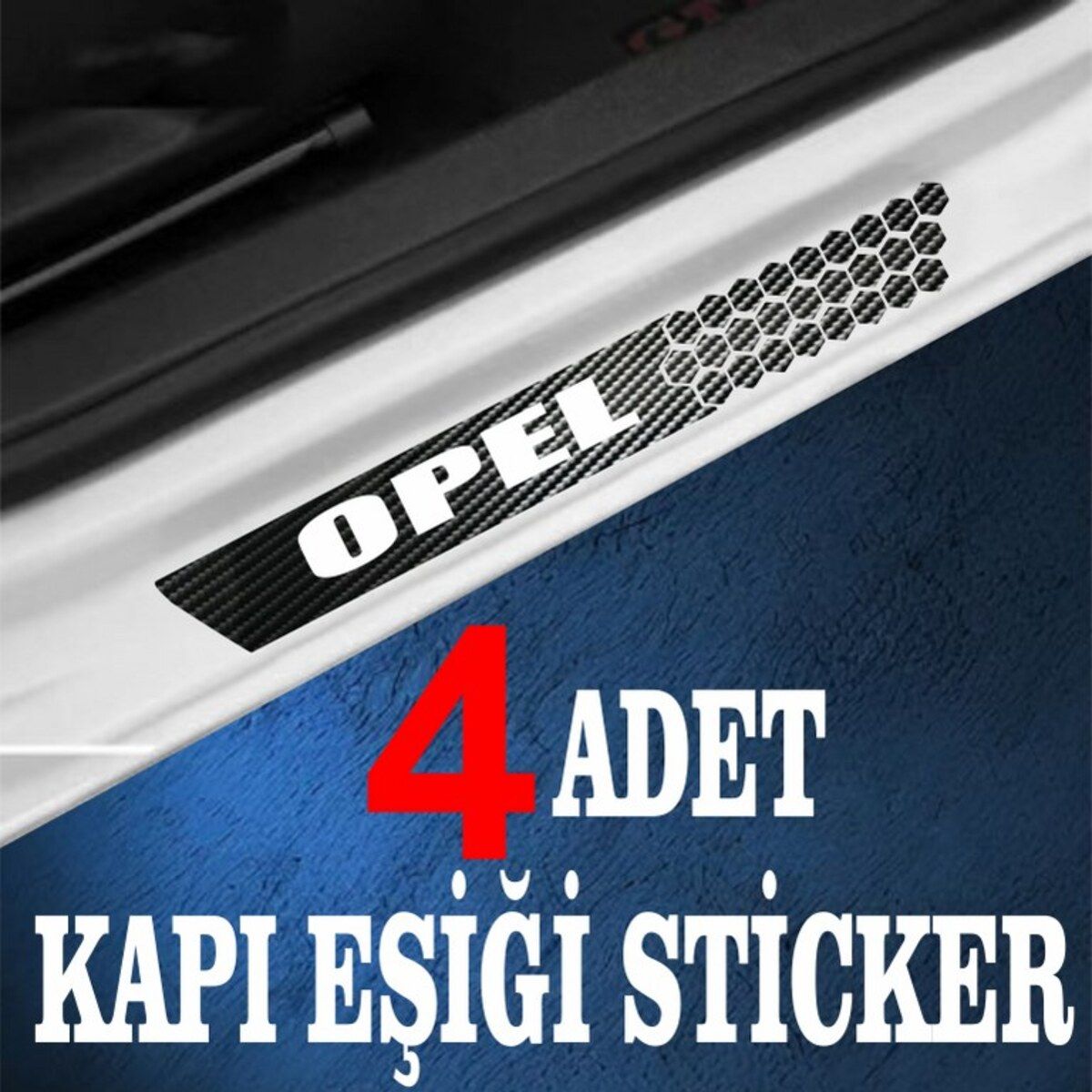Genel Markalar Opel Özel Oto Kapı Eşikleri Sticker Karbon 4 Adet