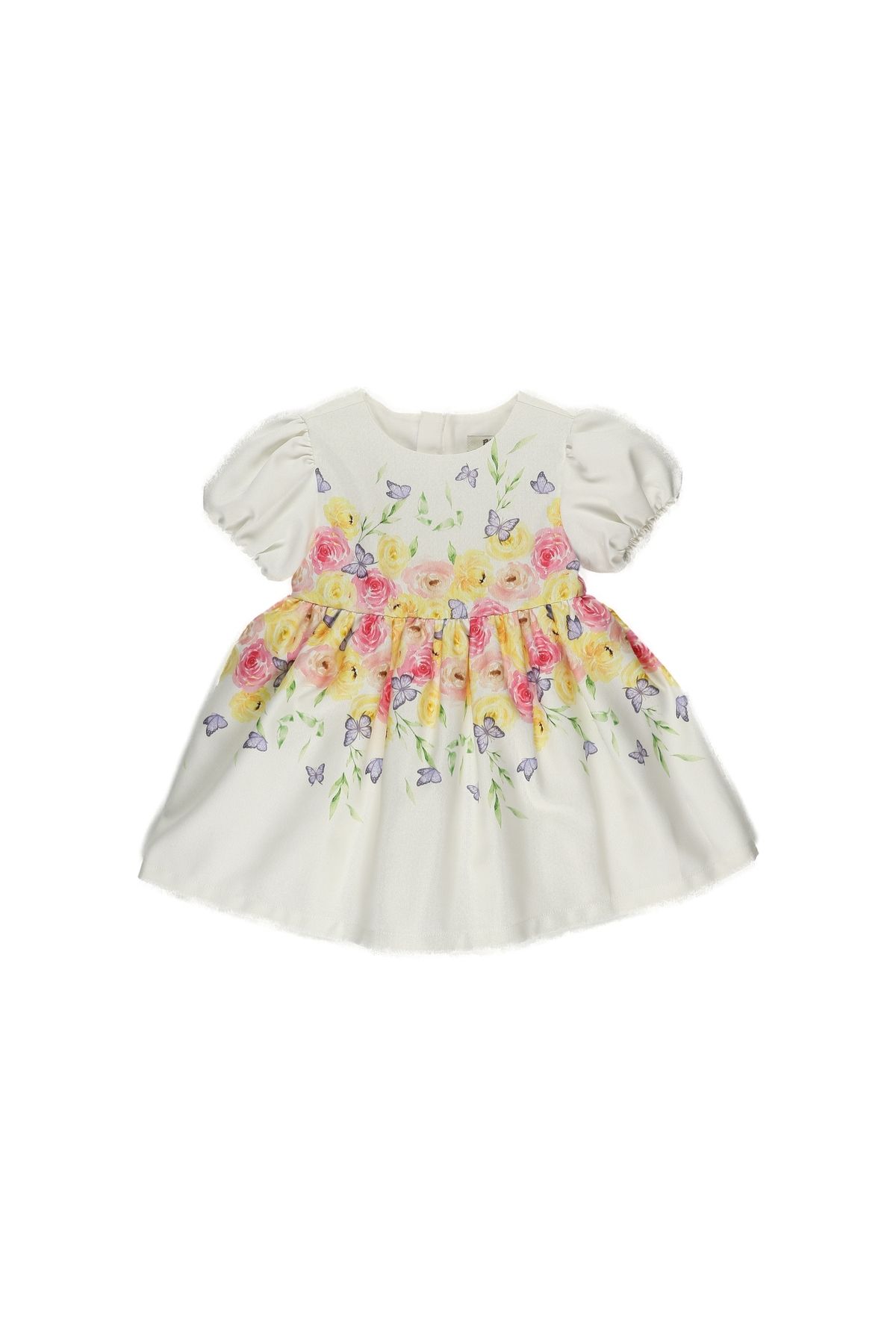 Panço Kız Bebek Çiçek Desenli Elbise