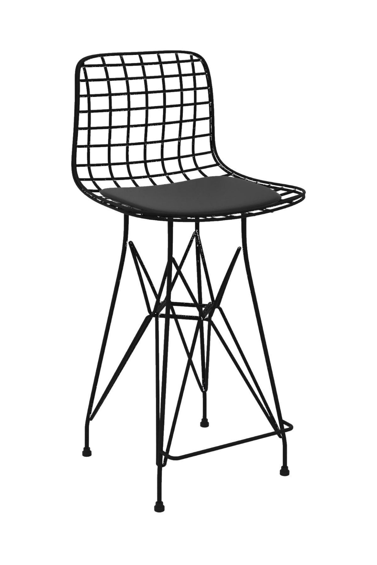 Kenzlife Knsz orta boy tel bar sandalyesi 1 li mağrur syhsyh 65 cm oturma yüksekliği mutfak bahçe cafe ofis