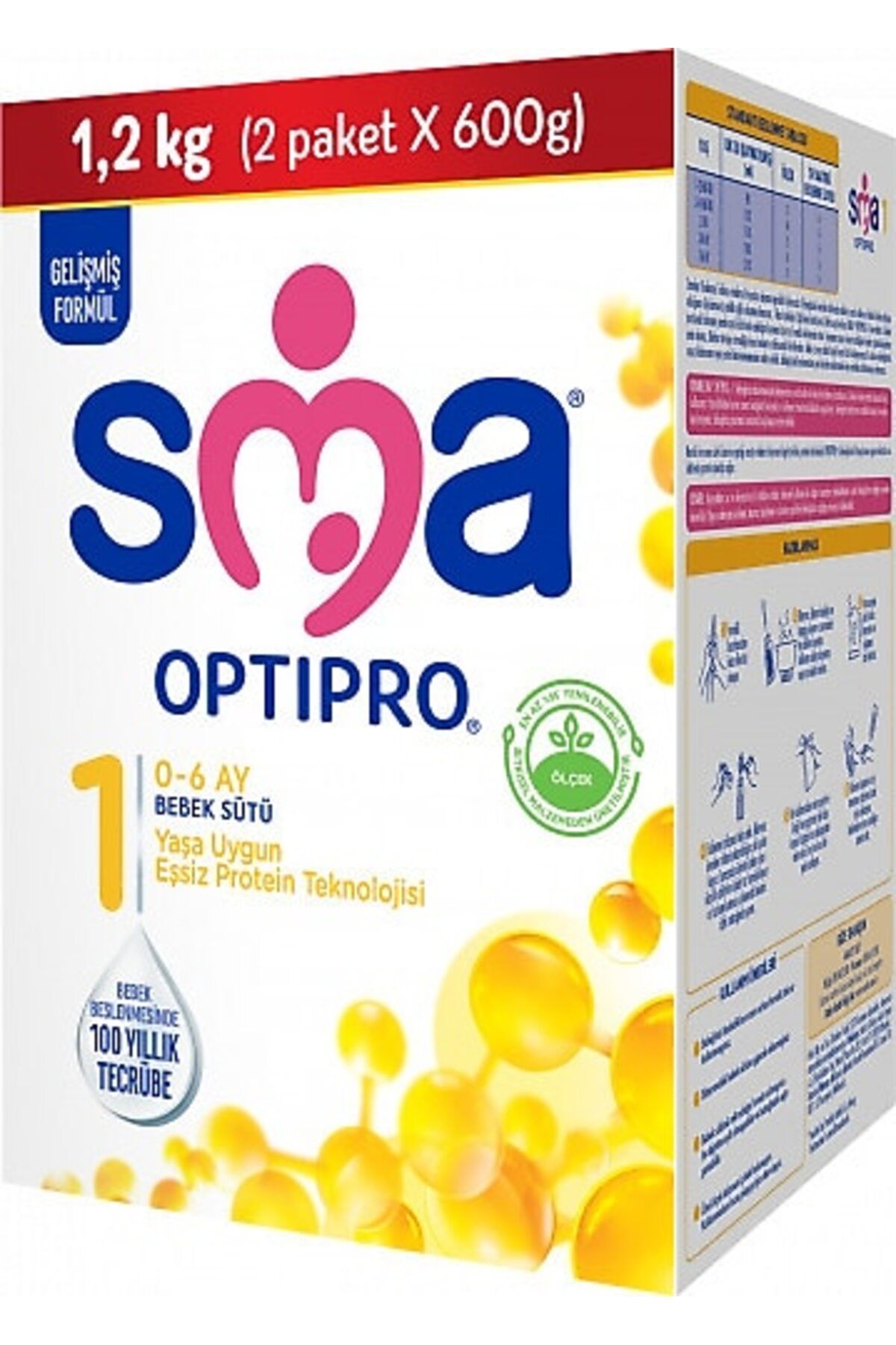 SMA Optipro 1 0-6 Ay Bebek Sütü 1200 gr