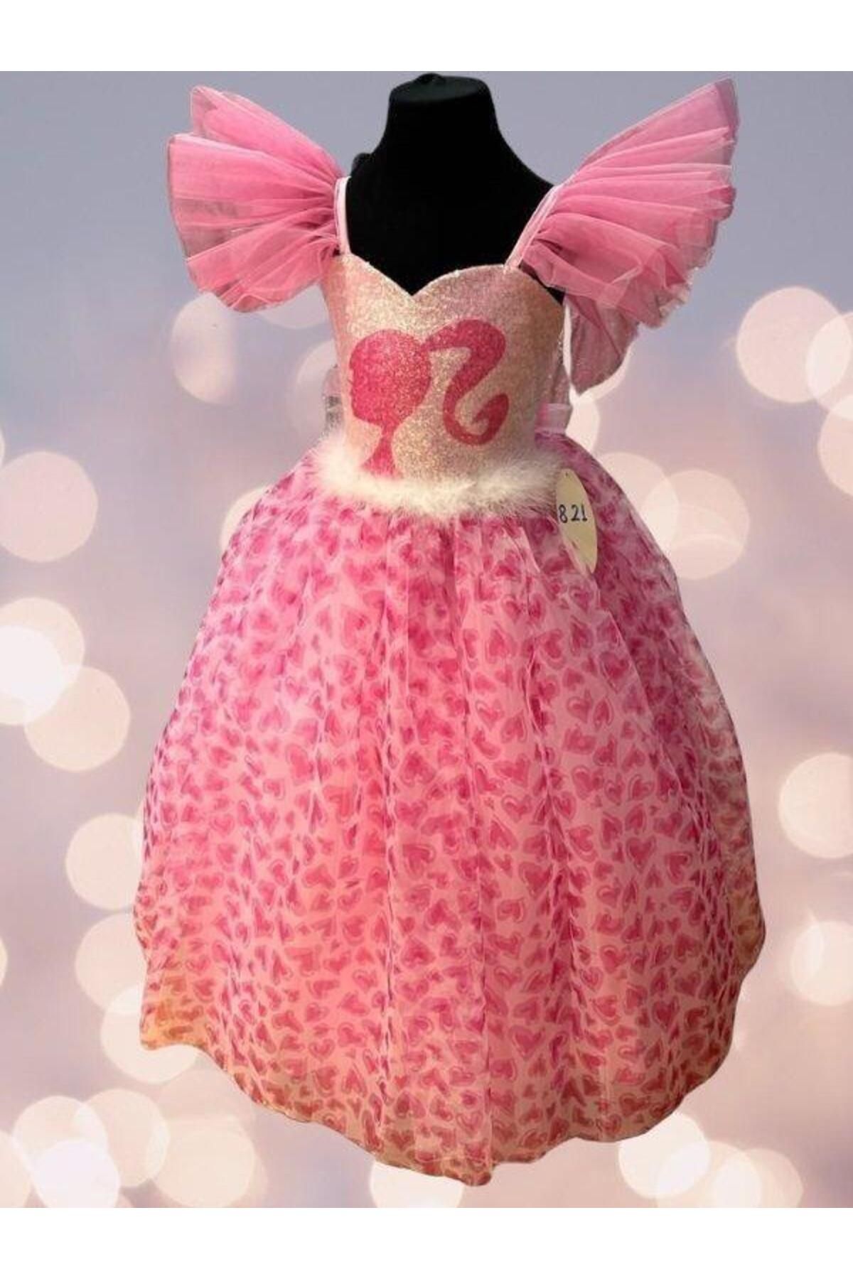 Okay Kız Çocuk Tarlatanlı Barbie Abiye Elbise