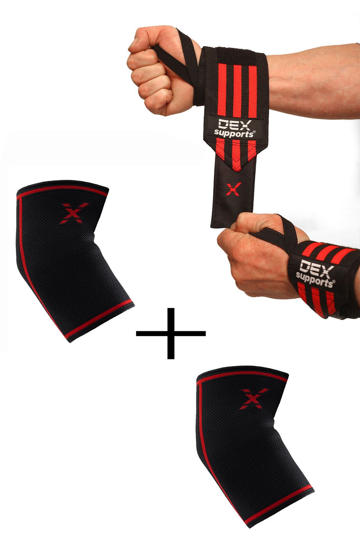 Dex Supports Lasting Energy Fitness Dirseklik , Fitness Bilek Bandajı Wraps , Elbow Sleeve, Wrist Wraps