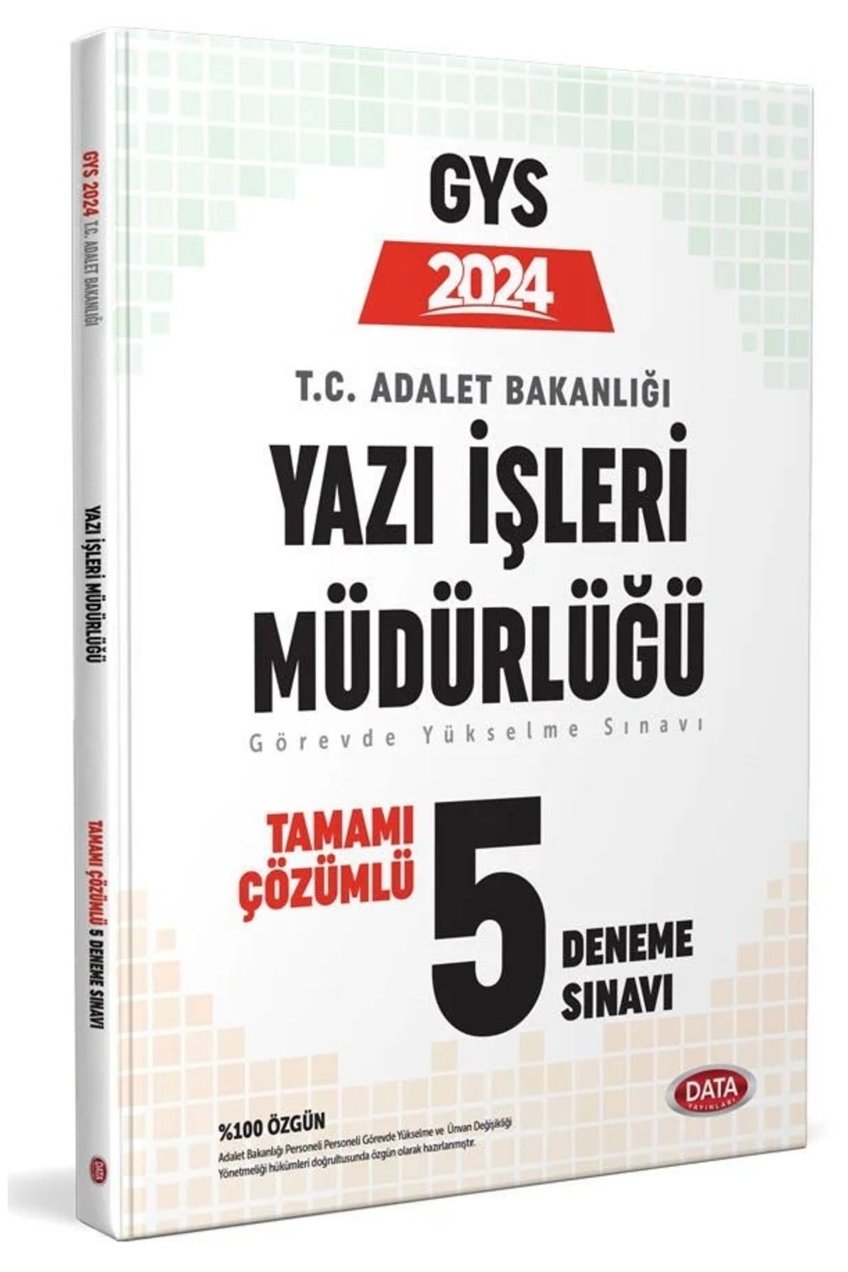 Data Yayınları Gys Adalet Bakanlığı Yazı Işleri Müdürlüğü Çözümlü 5 Deneme Sınavı 2024