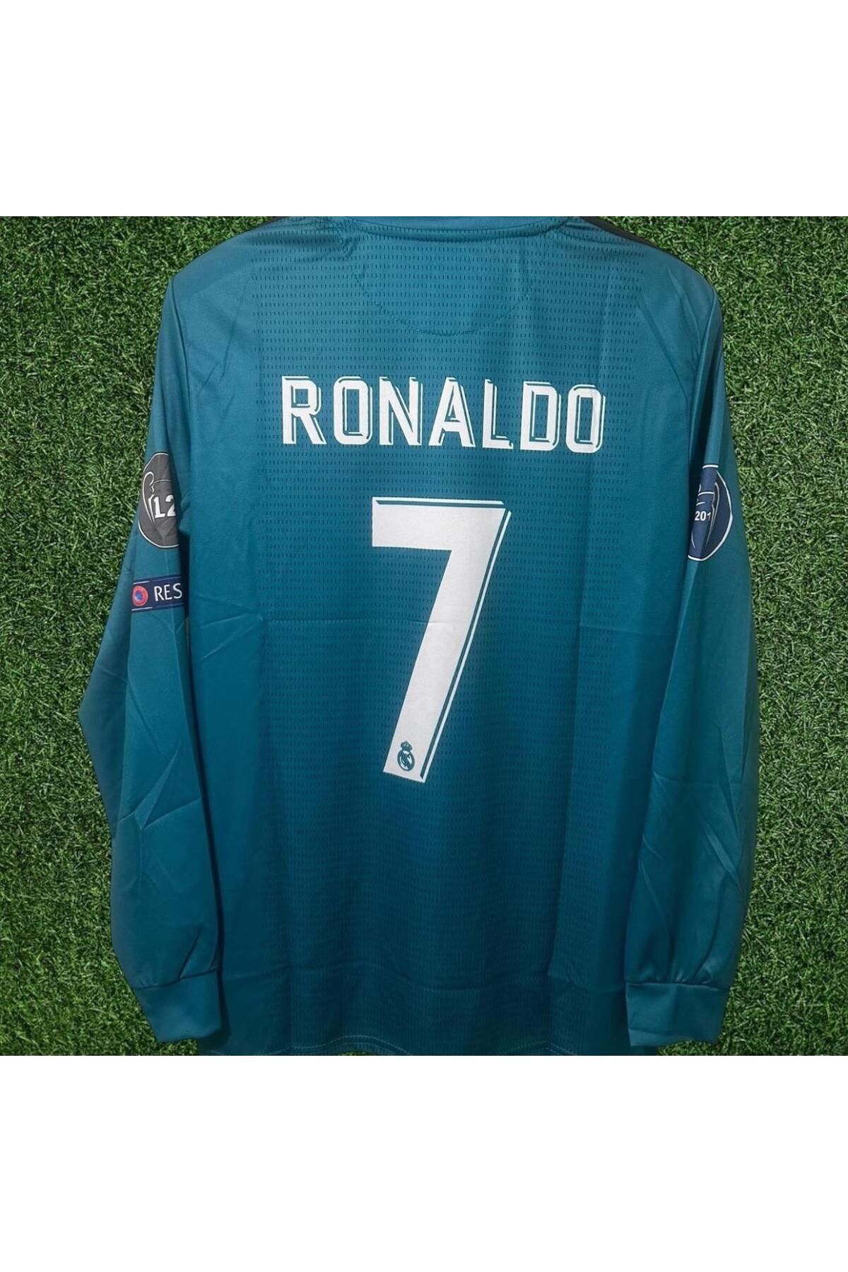 BARBITOS Real Madrid Cristiano Ronaldo Turkuaz Mavisi Yetişkin Uzun Kol Futbol Forması