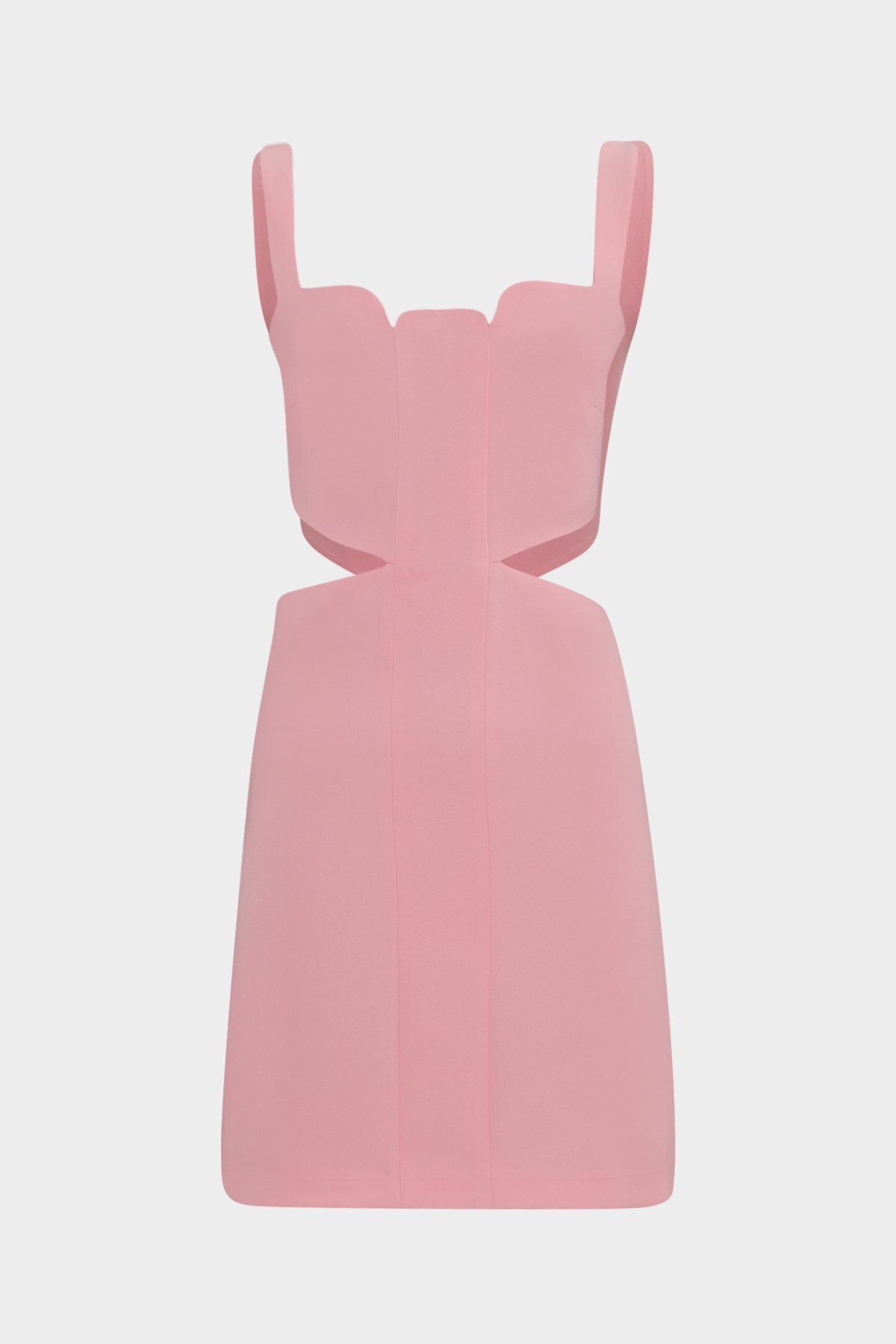 Açelya Okcu Premium Askılı Yanı Pencereli Mini Dokuma Kadın Elbise