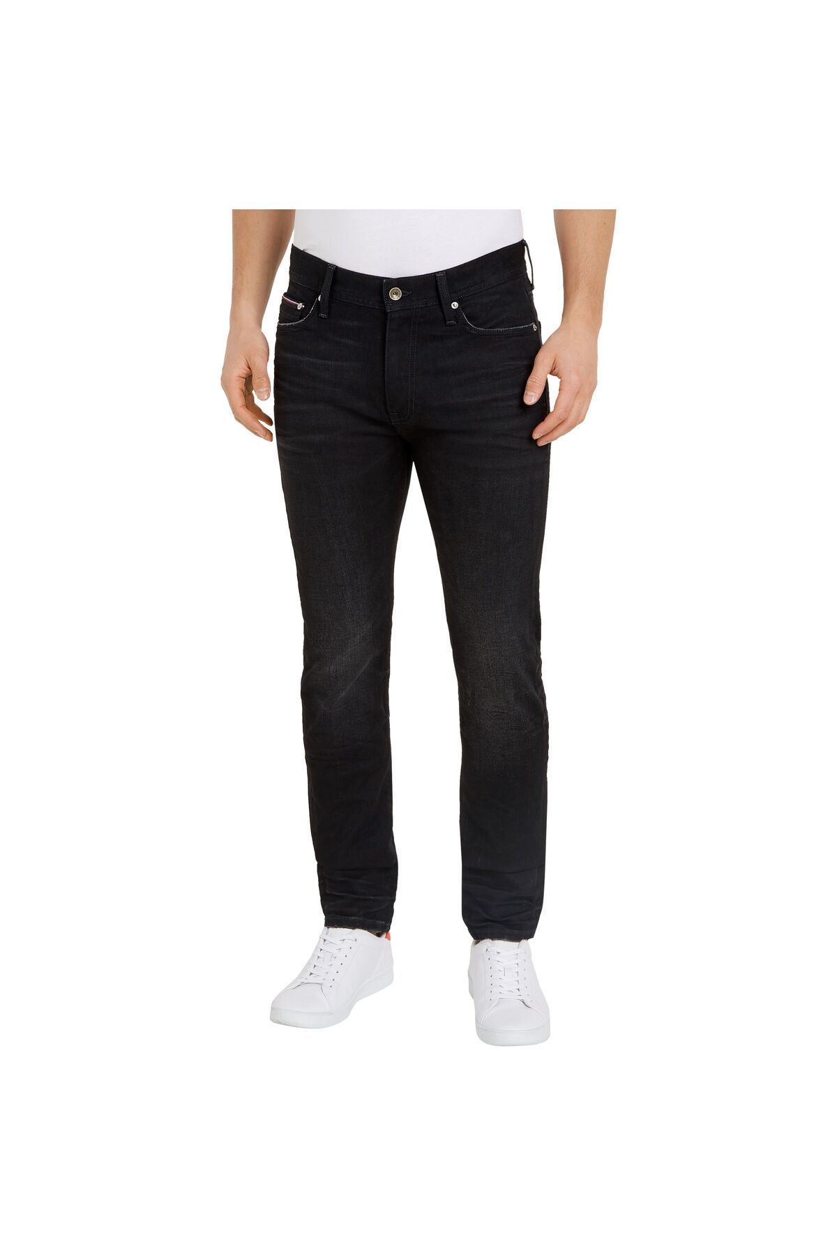 Tommy Hilfiger Erkek Denim Kumaş  Normal Bel Düz Model Siyah Jeans MW0MW33976-1B7