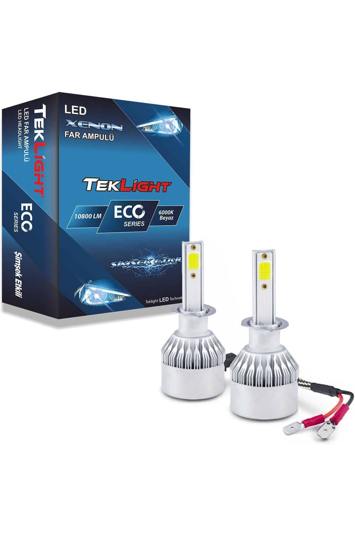 Teklight Eco H1 Led Xenon Far Ampulü 10800 Lümen Beyaz Zenon Şimşek Etkili