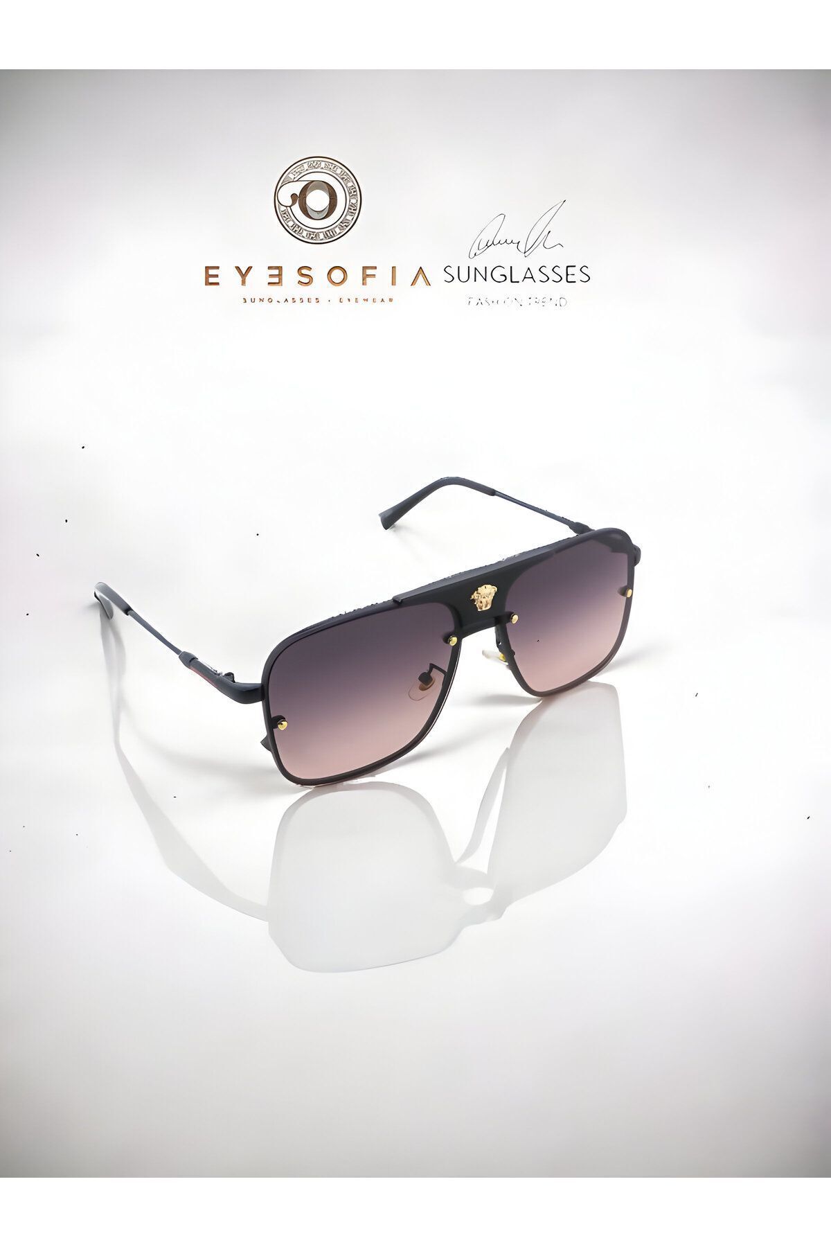 Eyesofia Büyük Boy Lila Degrade Luxury Yeni Sezon Popüler Unisex Güneş Gözlüğü