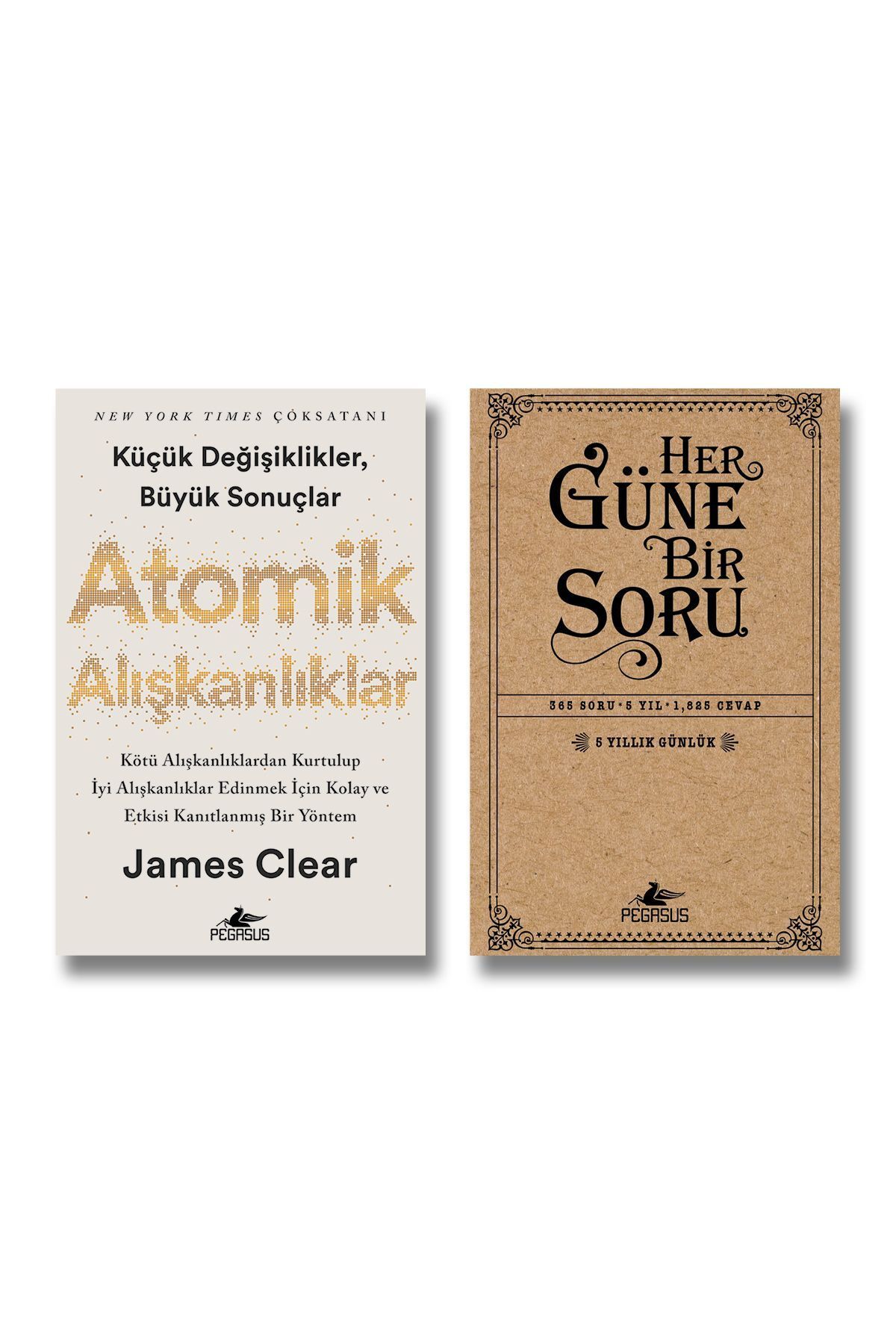 Pegasus Yayınları Atomik Alışkanlıklar - Her Güne Bir Soru 5 Yıllık Günlük 2 Kitap Set James Clear Potter Style