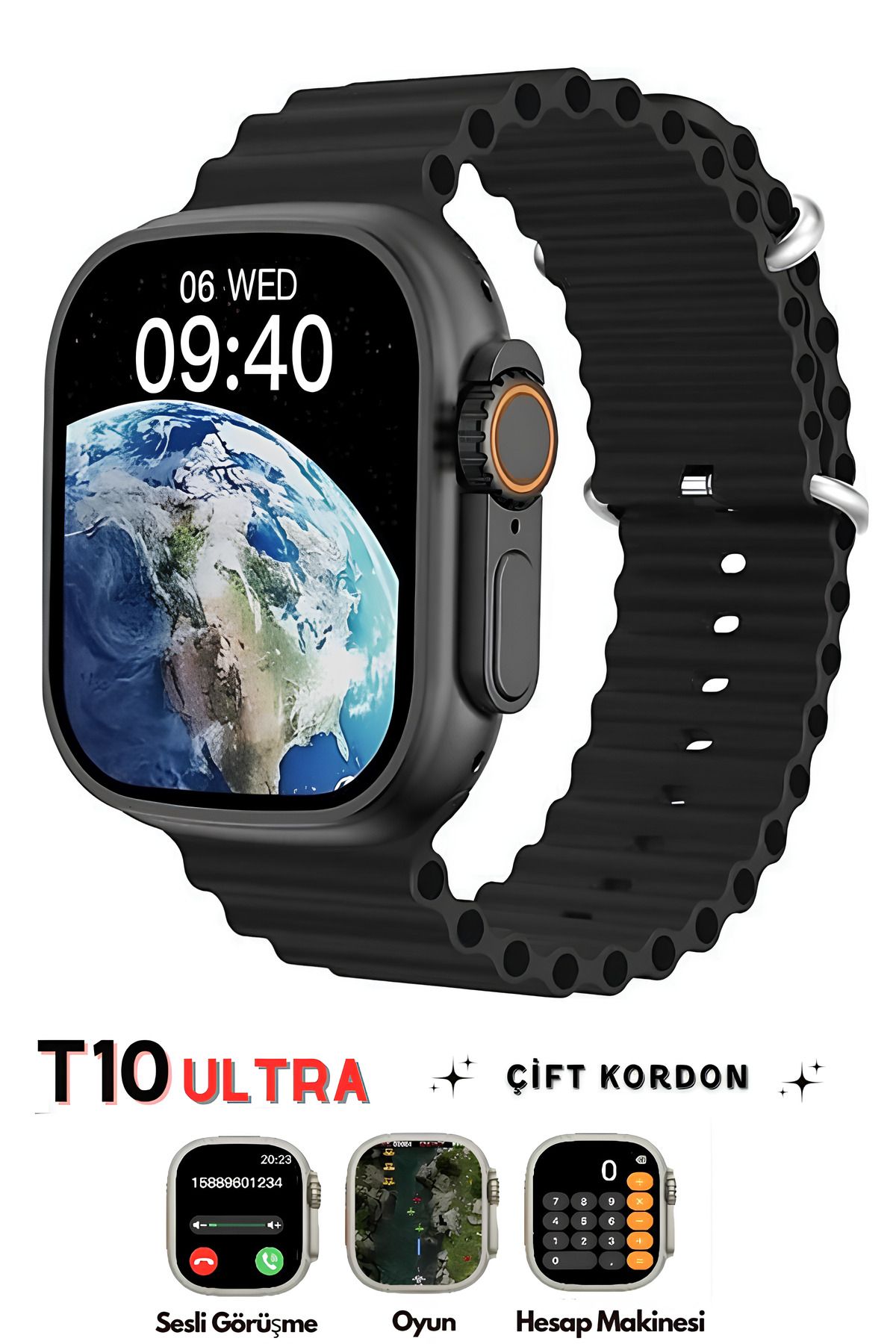 Favors Watch 8 T10 Ultra 2,09'' Ekran 49 mm Vidalı Kordon Kilitli Akıllı Saat Çift Kordon