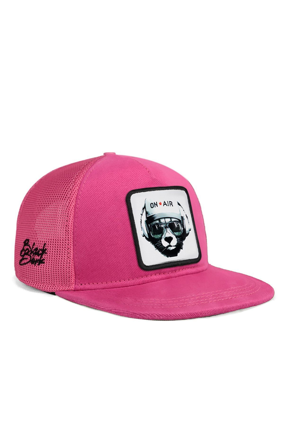 BlackBörk V1 Trucker Hip Hop Kids Ayı - 1bs Kod Logolu Unisex Pembe Çocuk Şapka (CAP)