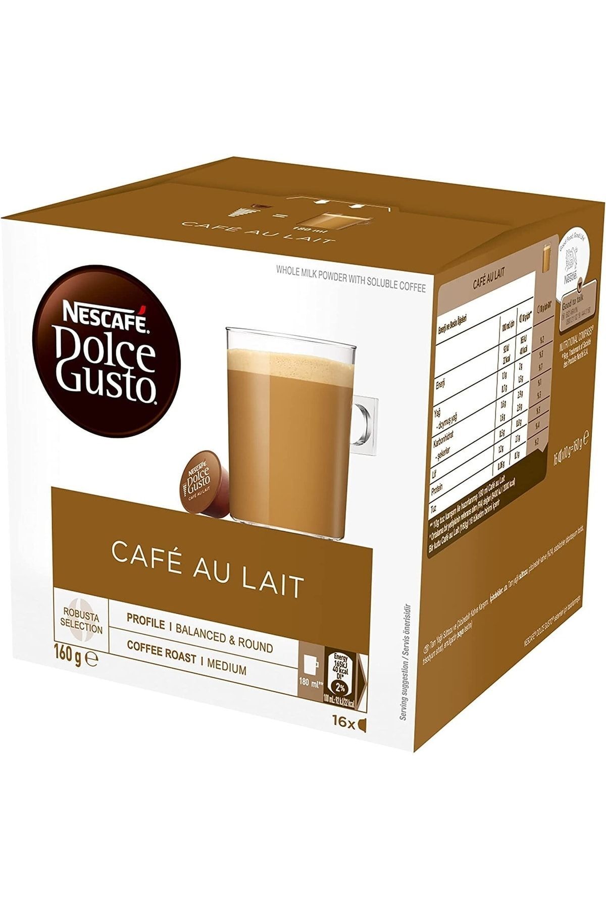 Nescafe Dolce Gusto Cafe Au Lait 16 Kapsül 160 gr