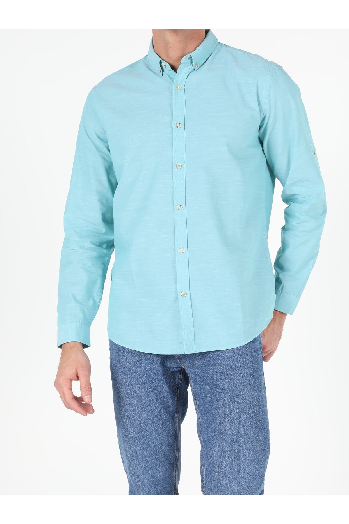 Colin’s Regular Fit Shirt Neck Erkek Mint Yeşili Uzun Kol Gömlek Cl1042513
