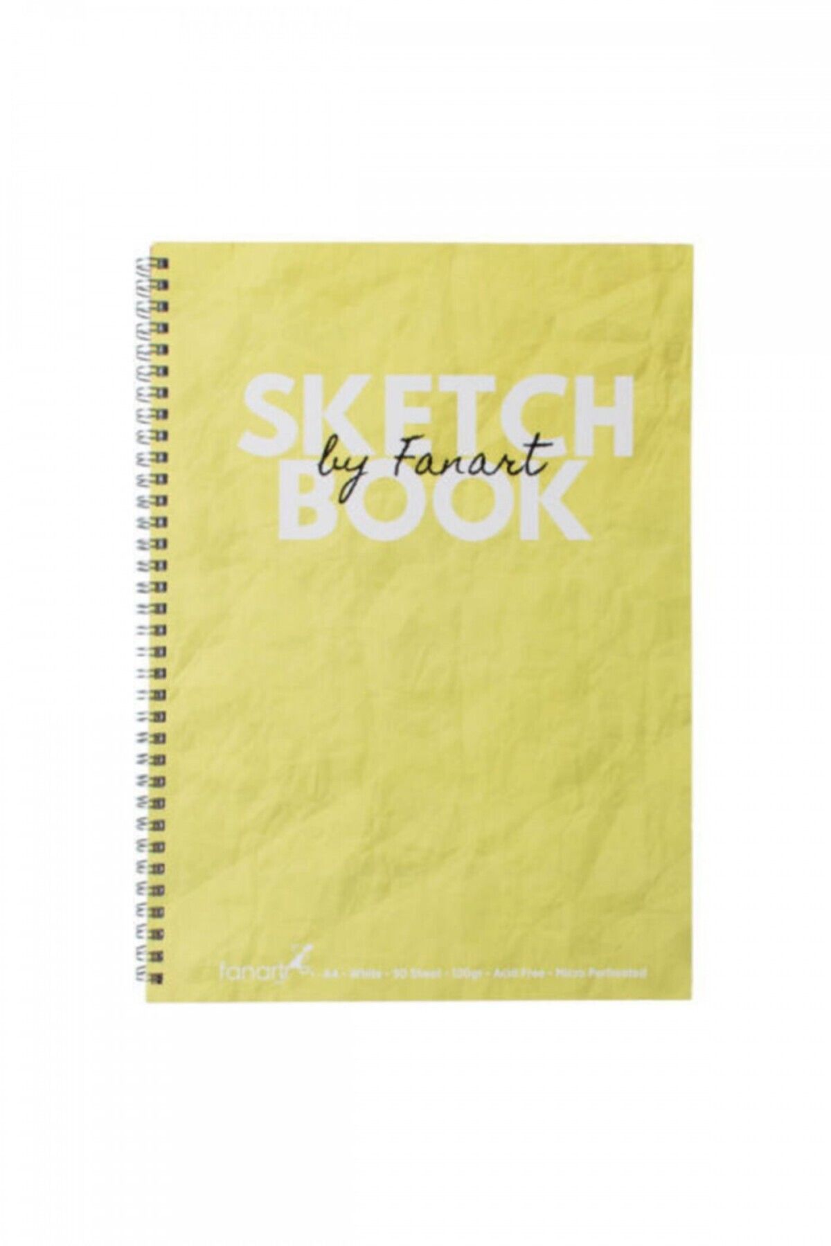 Fanart Sketch Book (ESKİZ DEFTERİ) A4 Spiralli 120 gr Beyaz Kağıt- Sarı