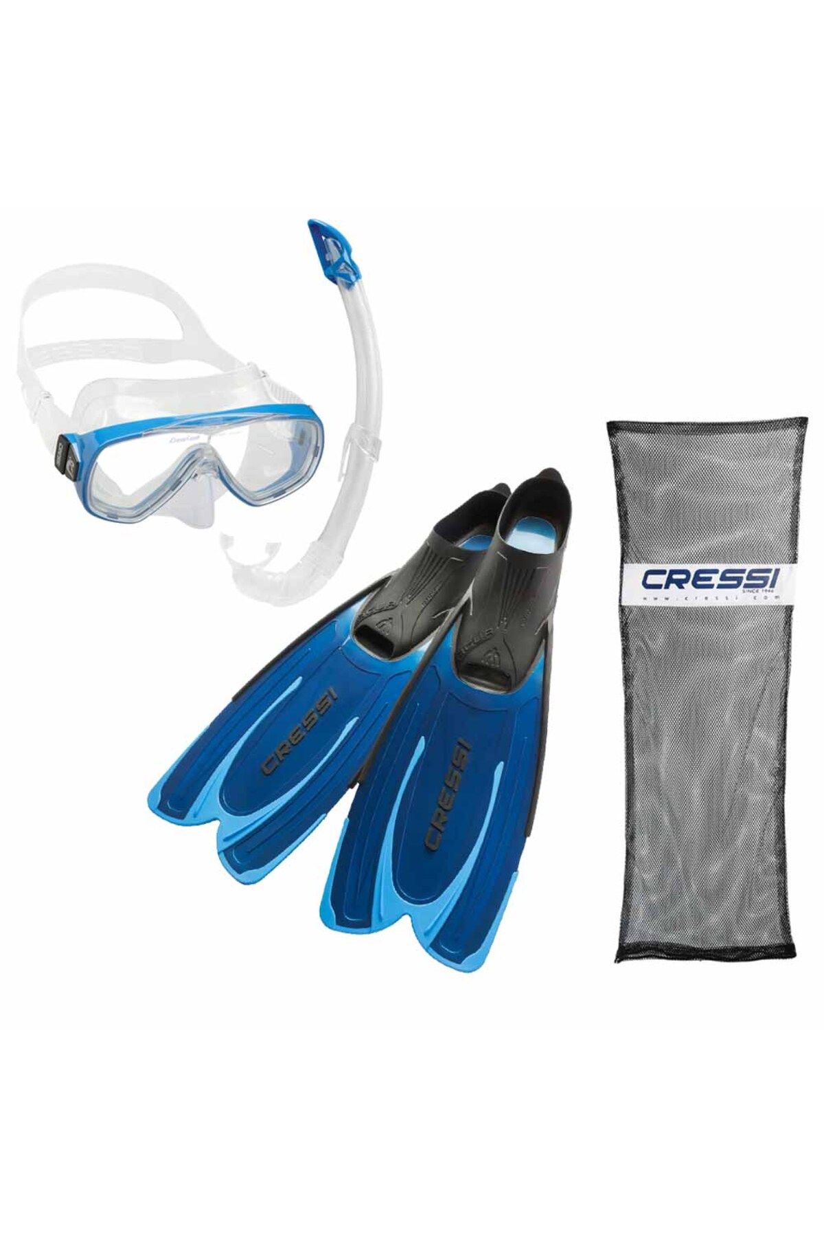 cressi sub Agua - Onda - Mexico Palet Maske Şnorkel Set Blue No:37-38