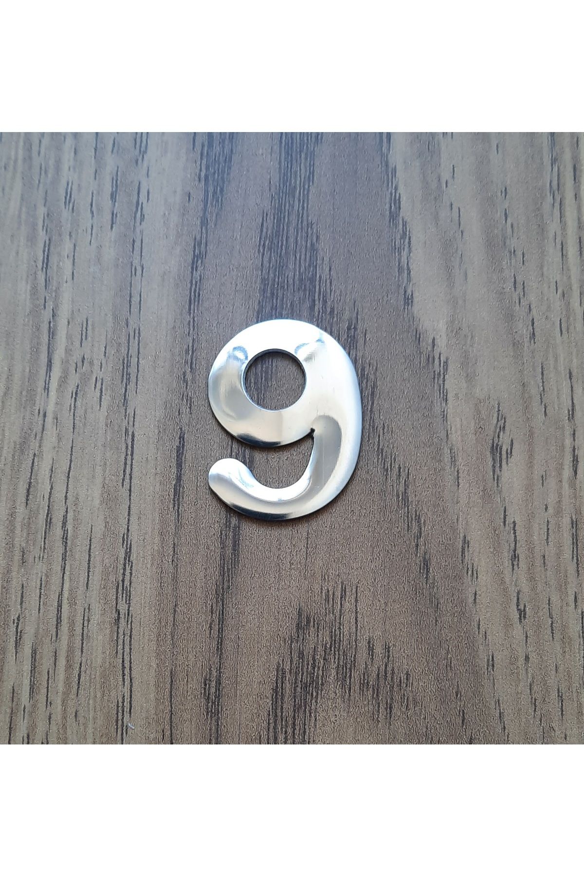 Hırdavat 4.2 cm Metal Krom Kendinden Yapışkanlı Kapı Numarası No9
