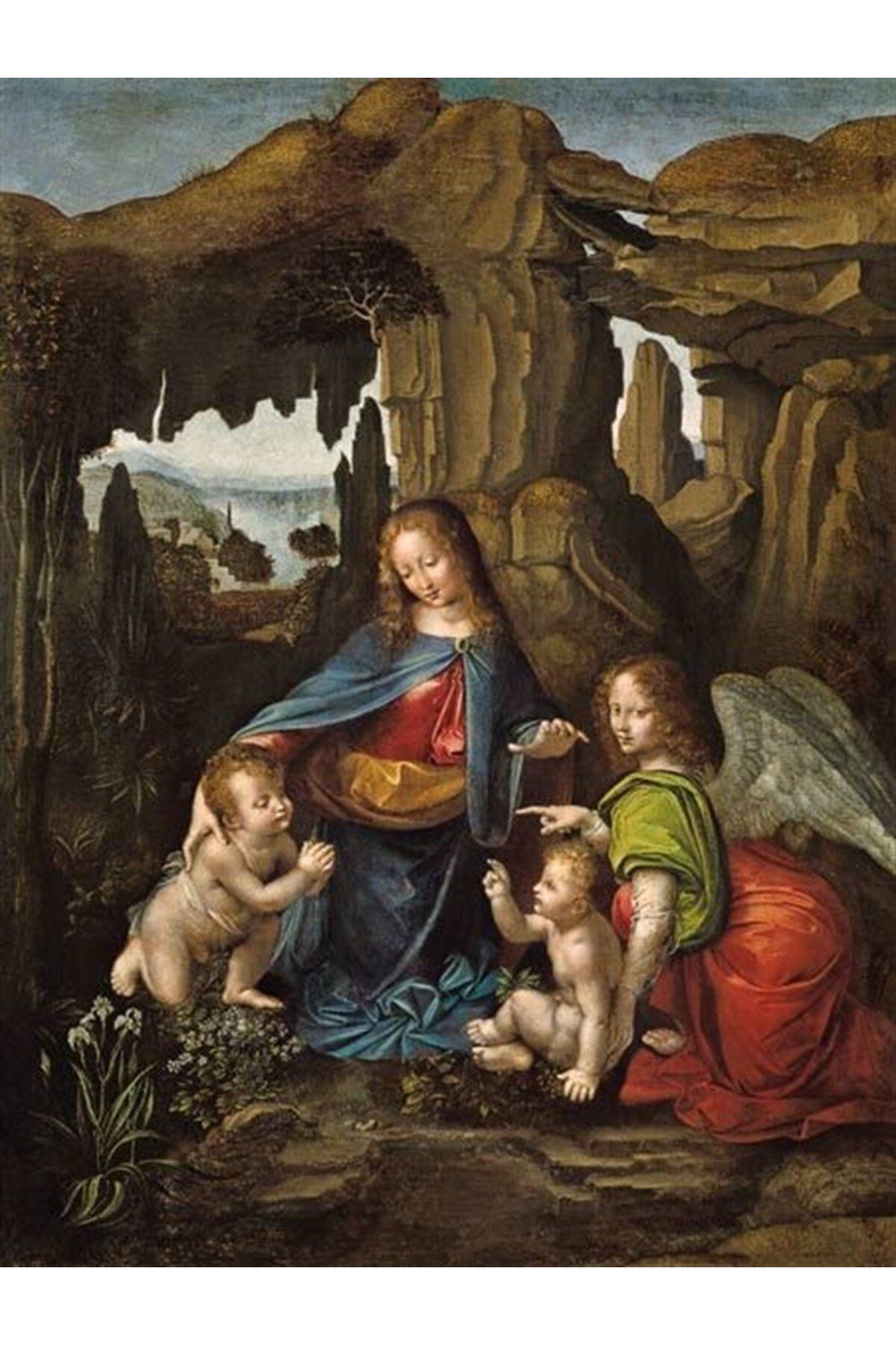 Genel Markalar Leonardo Da Vinci Kayalıklar Bakiresi (1483-1486) Elmas Mozaik Tablo 46x61cm