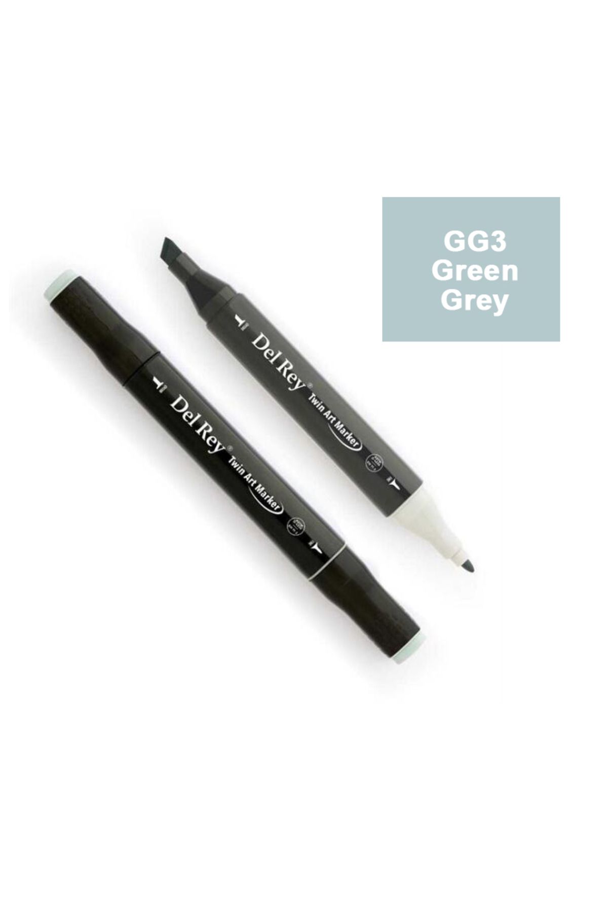 Pebeo Del Rey Twın Marker Gg3 Green Grey Çift Uçlu Grafik Kalemi Mn-Drgg3