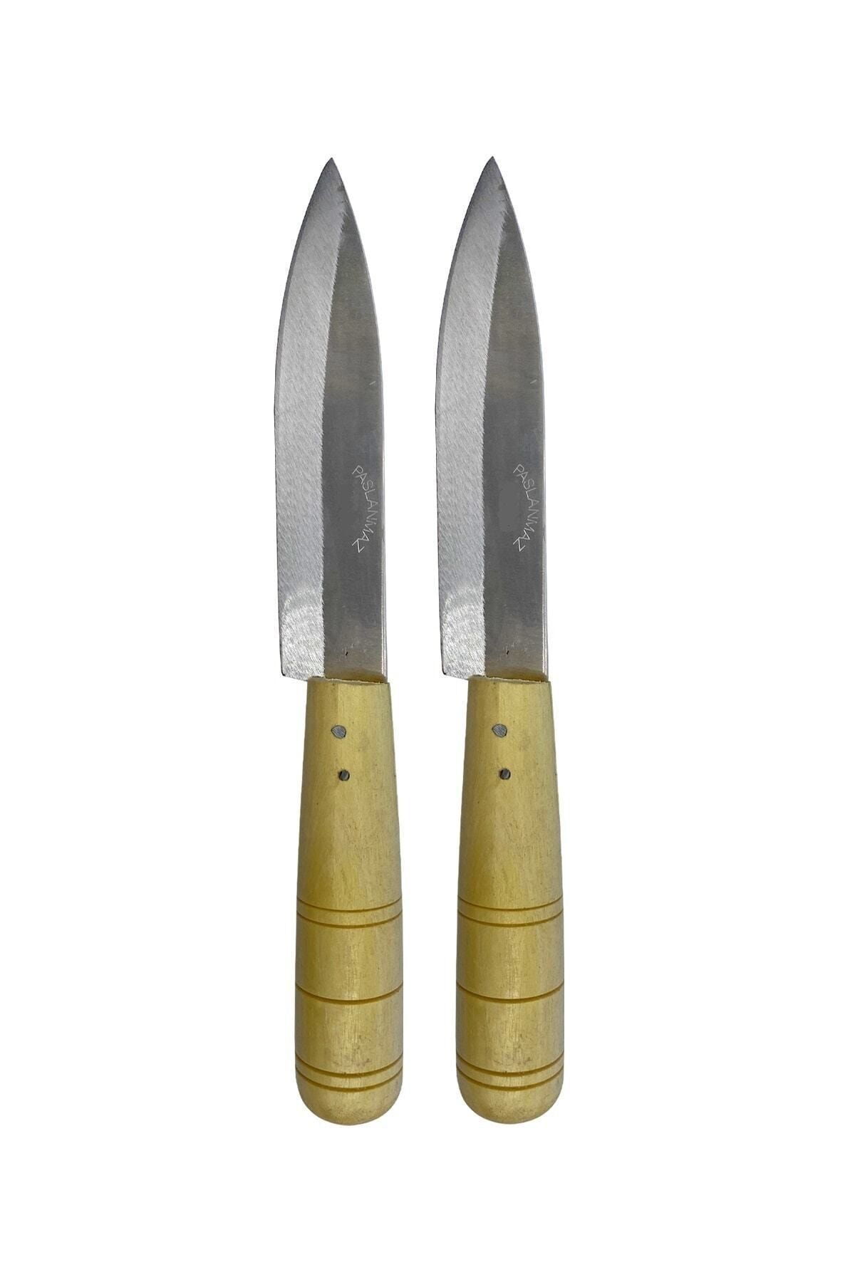 GÜZELYÜZ AVM Antakya Bıçağı Naim Bıçak Ahşap Saplı Mutfak Bıçağı Orta Boy 2 Adet 22cm Keskin Kaliteli 1.sınıf