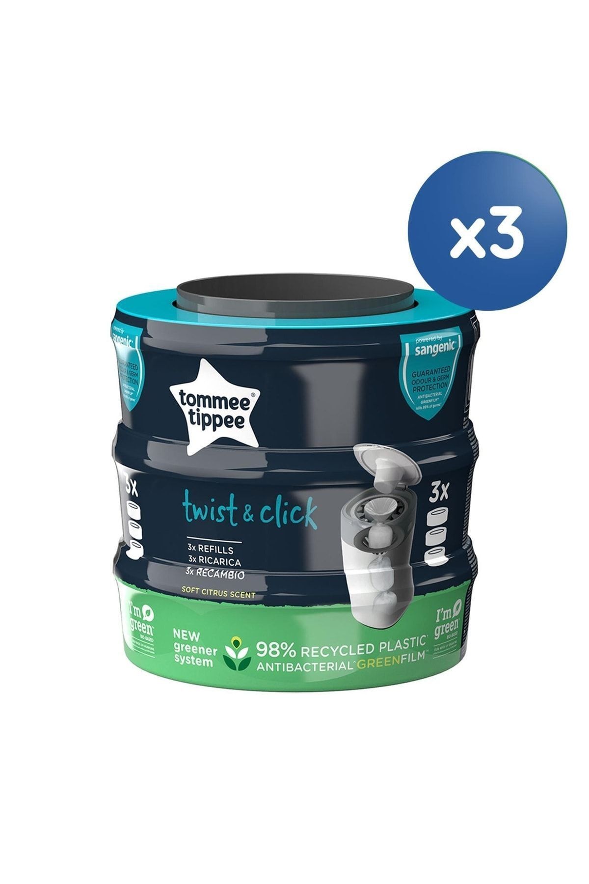 Tommee Tippee Twist - Click Bebek Bezi Çöp Poşet Seti (3x3 9 Adet)