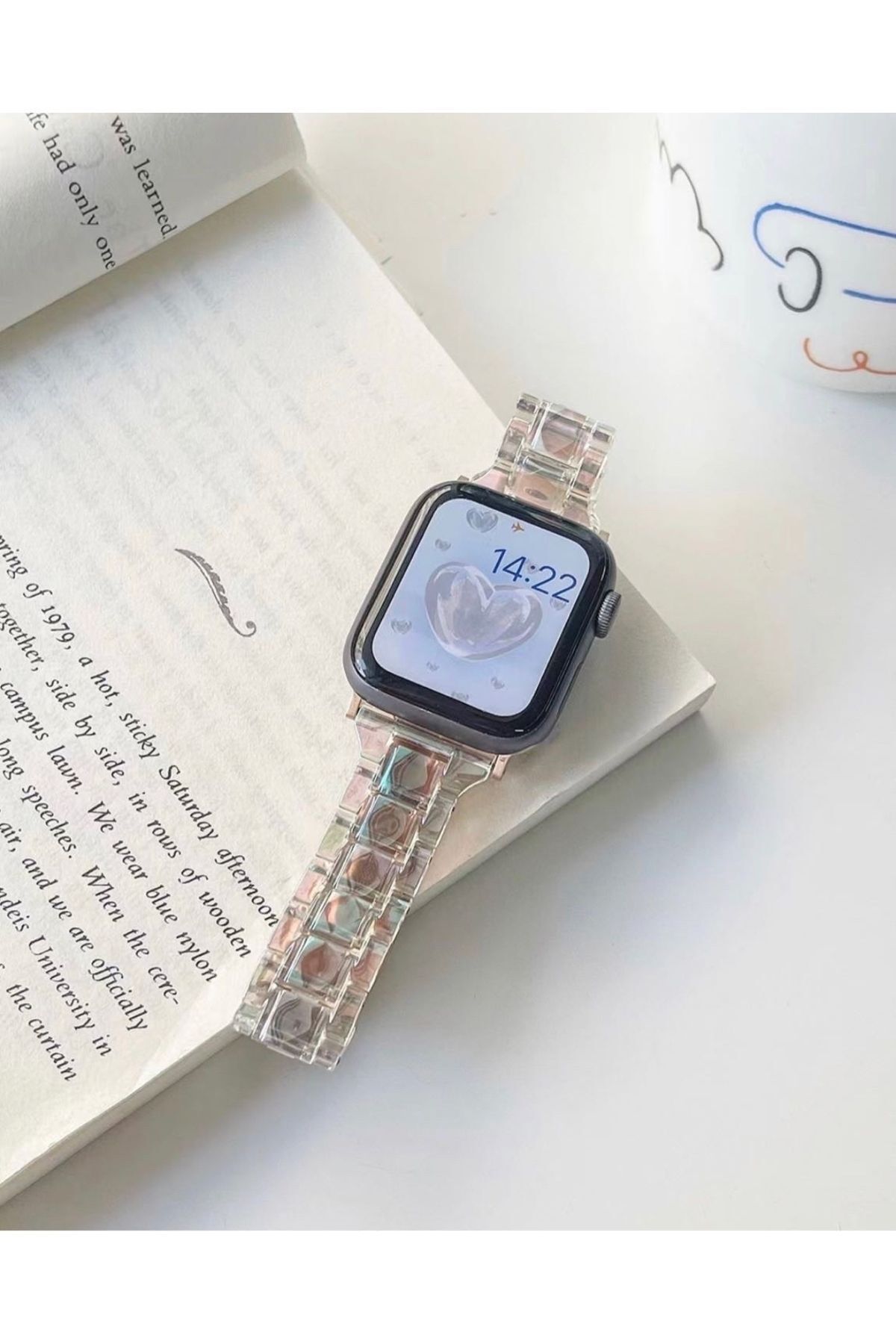 Bushco Store Apple Watch Uyumlu Hologramlı Kemik Kordon 38-40-41 mm