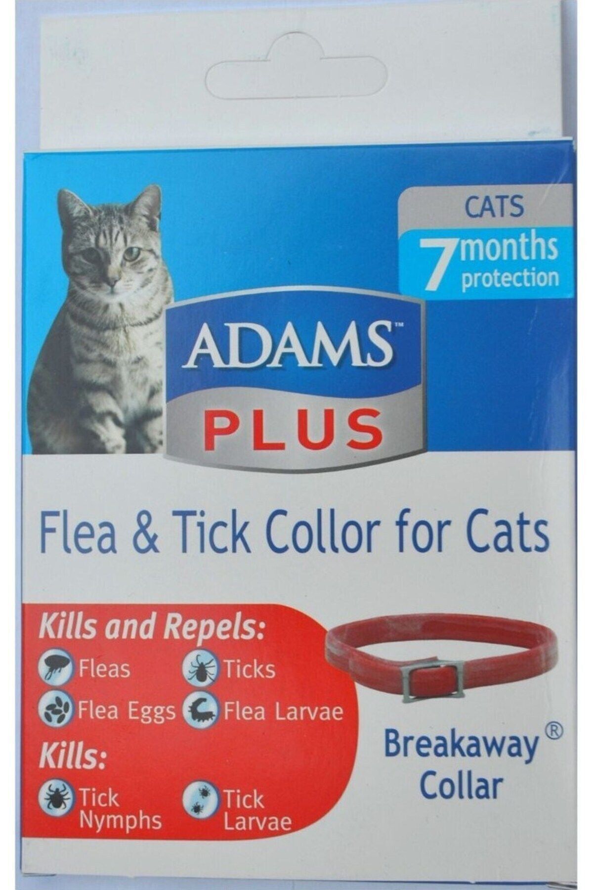 Adams Kedi Pire Tasması Sinek Bit Pire Kene Dış Parazit Suya Dayanıklı 7 Ay Koruma Cat Flea Tick Collar