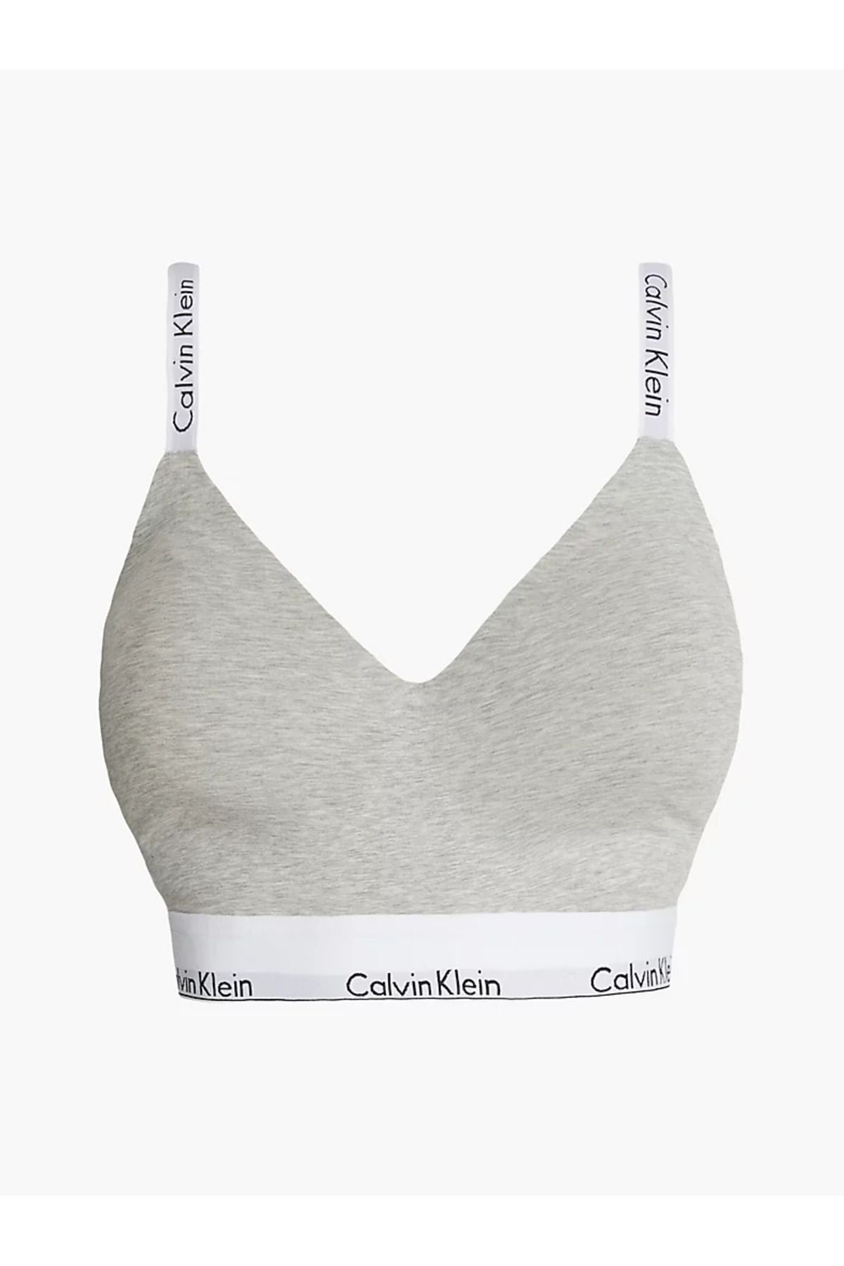 Calvin Klein Kadın Calvin Klein İmzalı Elastik Bantlı Gri Spor Sütyeni 000Qf7060e-P7a