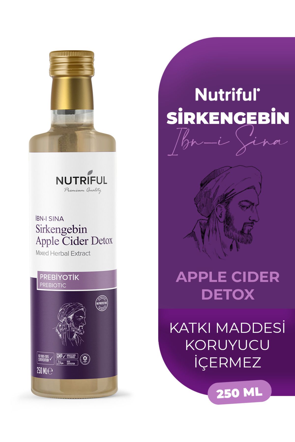 Nutriful İbni Sina Sirkengebin Prebiyotik Detox Sirkesi