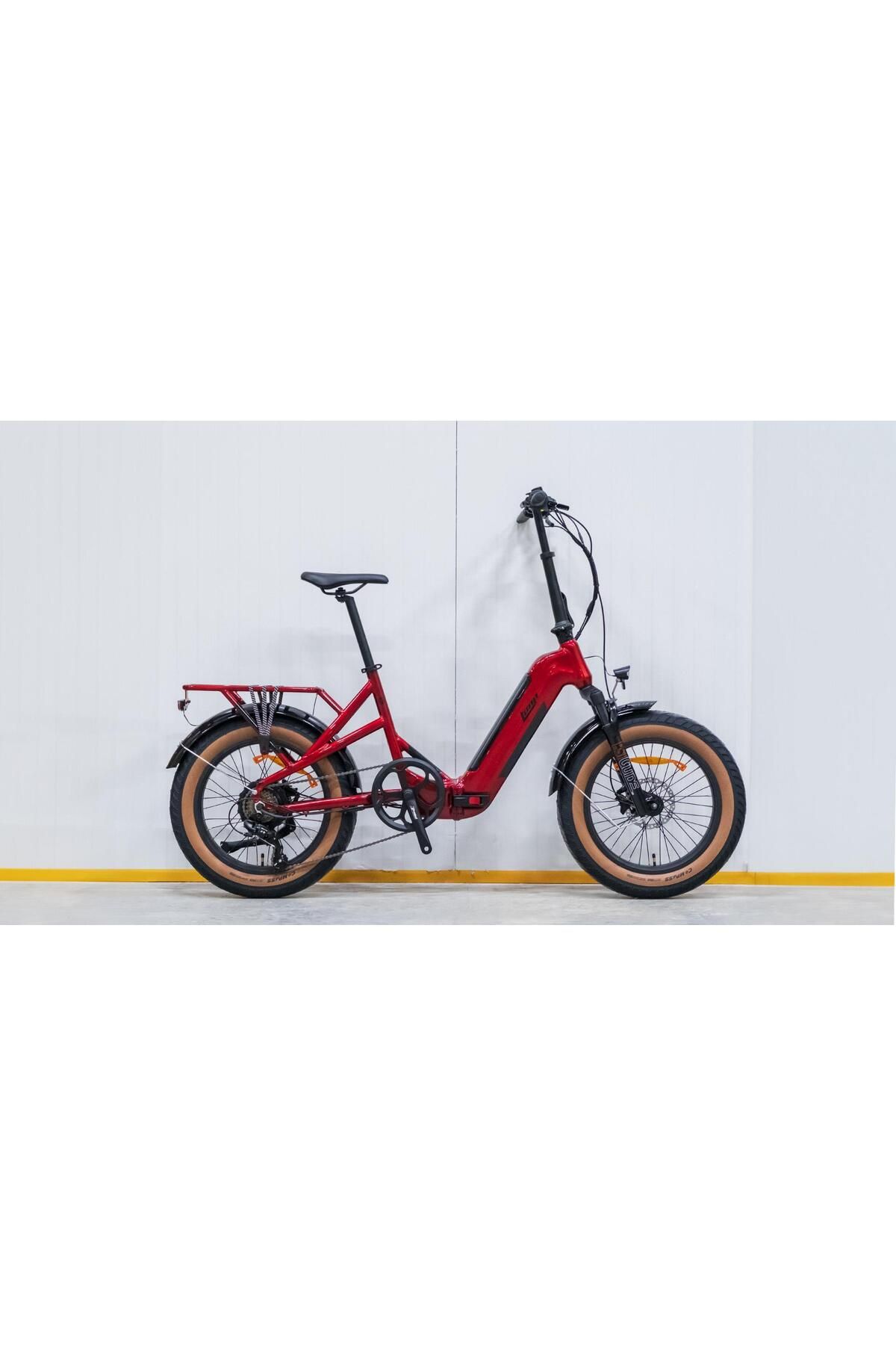 Kron Loop Coaster 20" Jant Fat Bike 7 Vites Elektrikli Katlanır Bisiklet Kırmızı