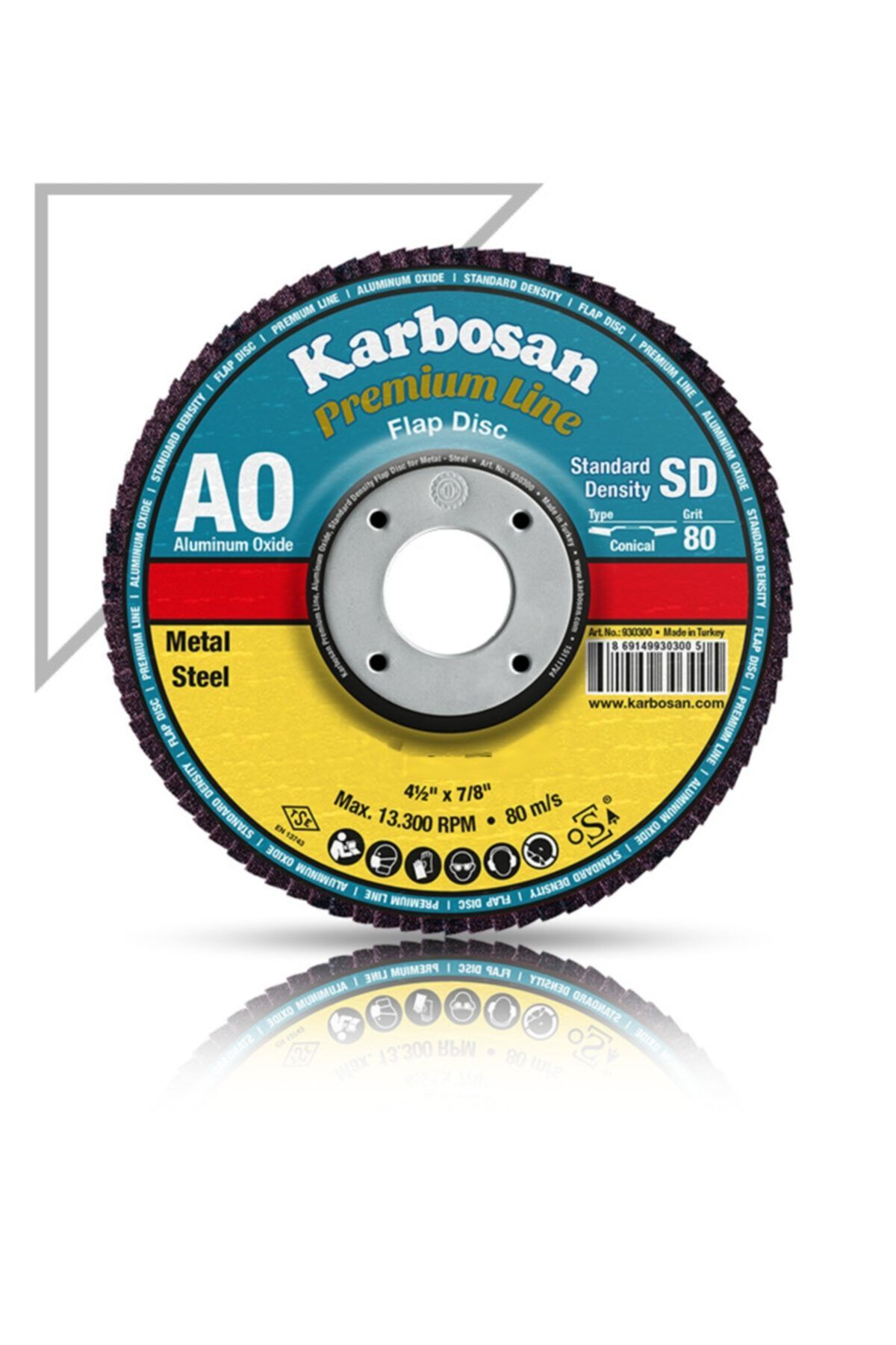 KARBOSAN Metal Zımpara Flap Disk 180 X 80 Kum