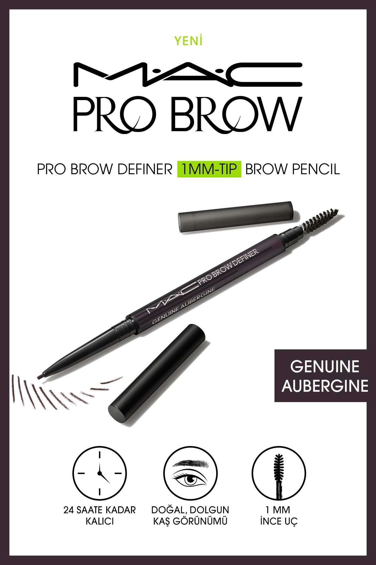 Mac M·a·c Pro Brow Definer 1mm Uçlu Kaş Kalemi - Genuine Aubergine 0.3 G