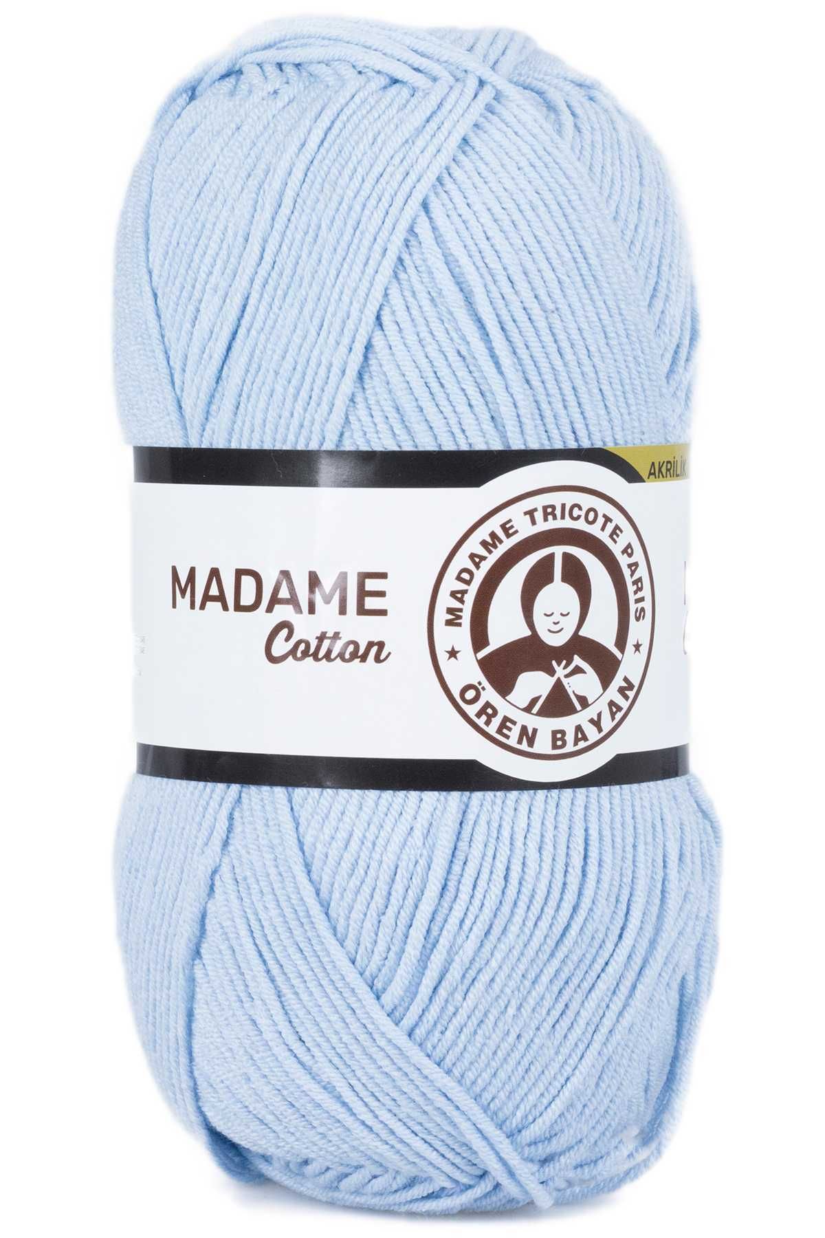 Genel Markalar Madame Cotton El Örgü Ipi Yünü 100 gr 014 Bebe Mavi