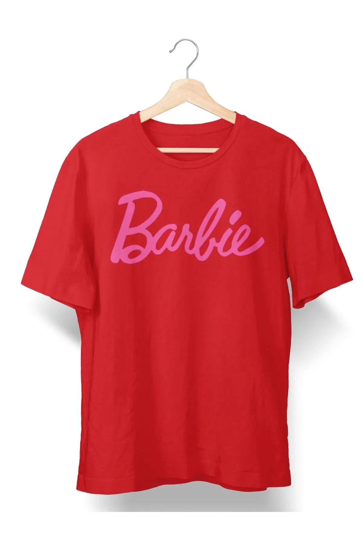 EFFRENATU Yeni Sezon Oversize Barbie Baskılı Pamuklu Penye Kumaş Tişört