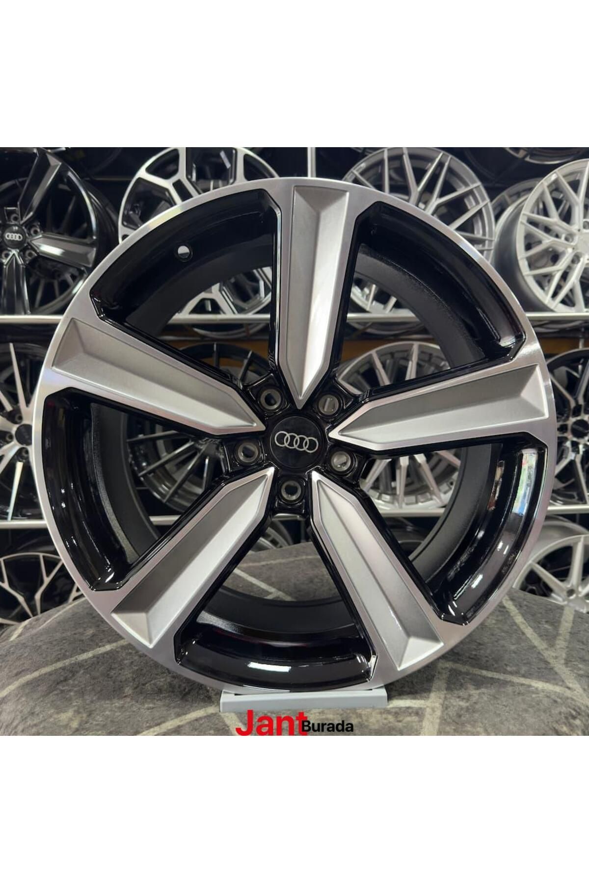 JANT 18" inç 5x100 AUDİ RS5 BABAYAGA Polo Egea Doblo Uyumlu Gümüş Siyah Elmas Kesim Jant Modeli 4 Adet