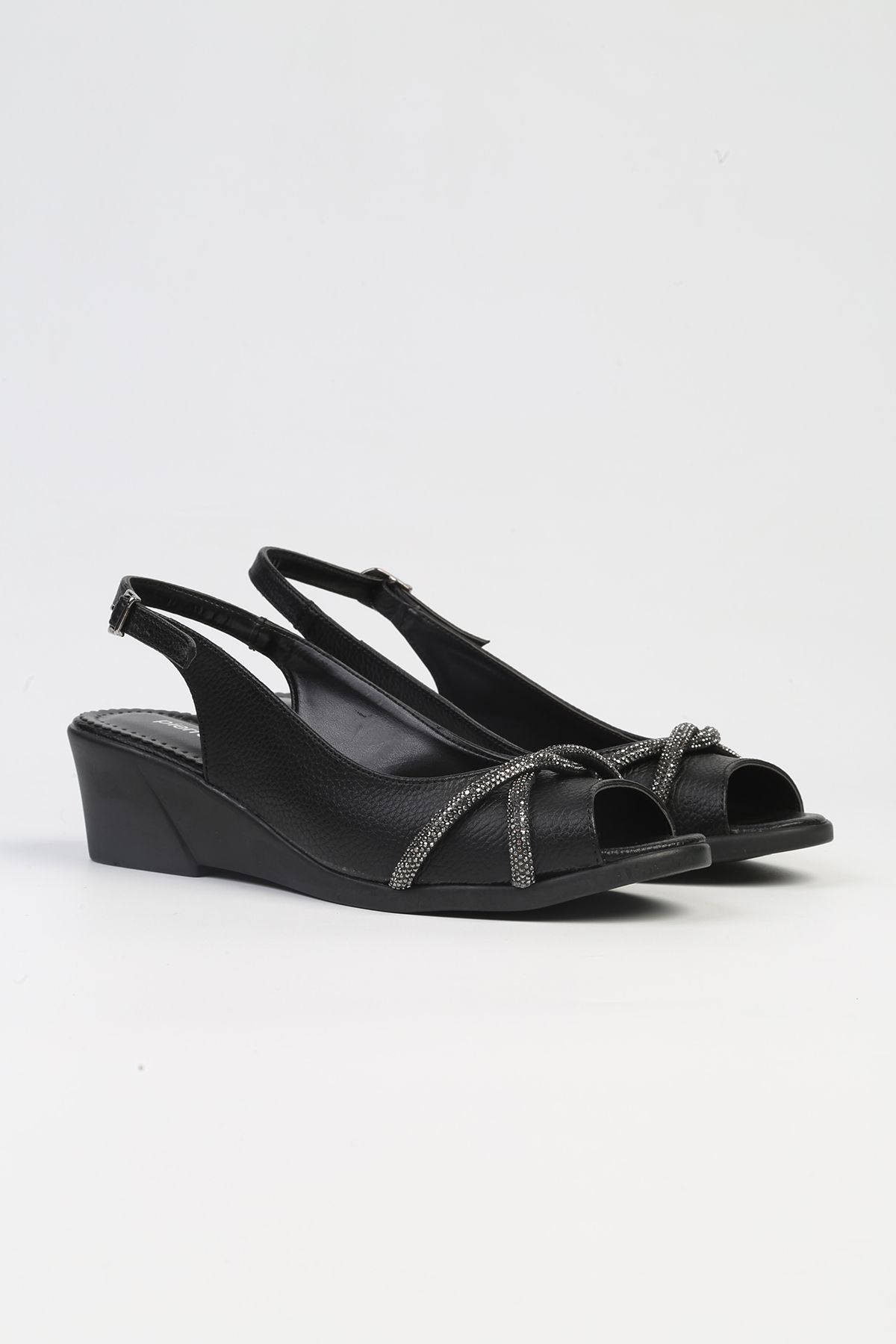 Pierre Cardin ® | PC-53028- 3341 Siyah-Kadın Kısa Topuklu Ayakkabı