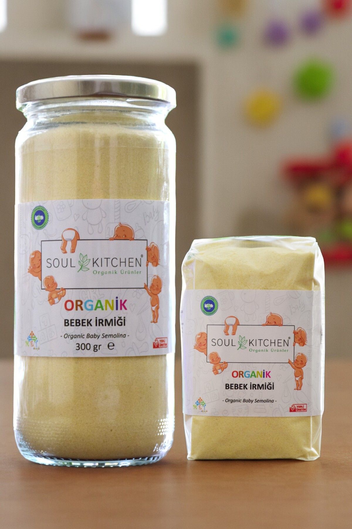 Soul Kitchen Organik Ürünler Organik Bebek Irmiği 300gr + Organik Bebek Irmiği 250gr