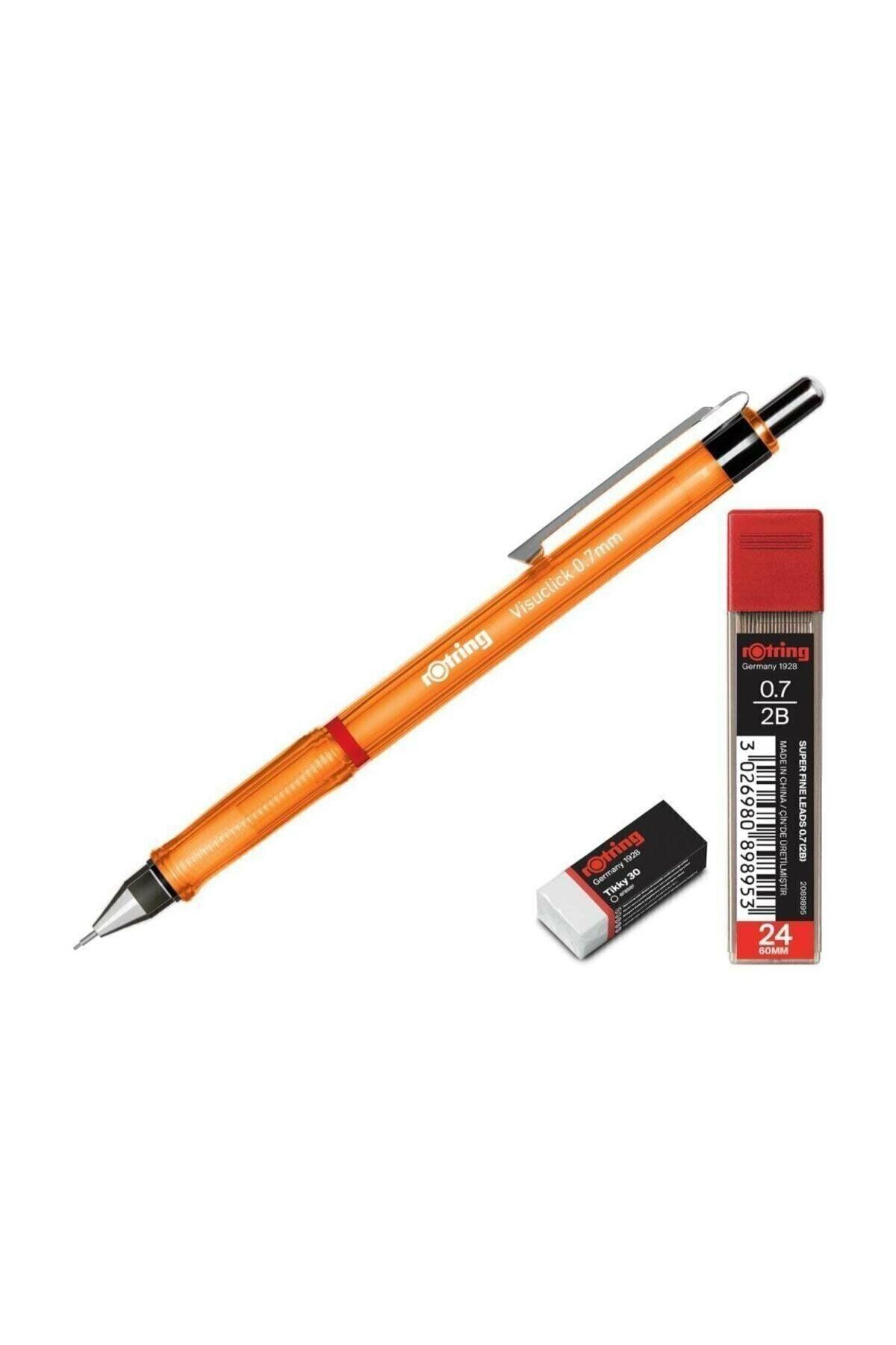 Rotring Visuclick (min + Silgi + Versatil Kalem) Okul Seti 07mm Şeffaf Turuncu