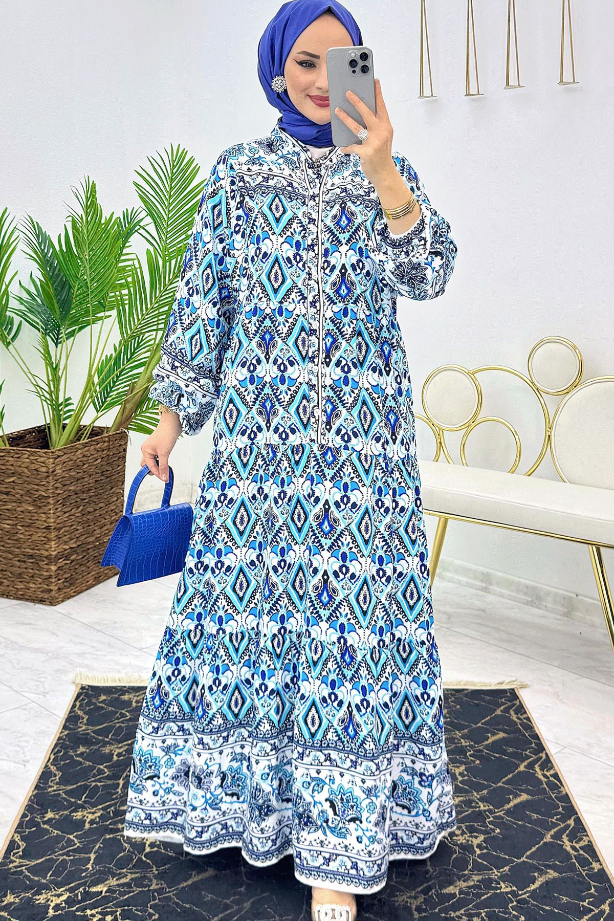 Hülya Keser Asuman Elbise - Mavi