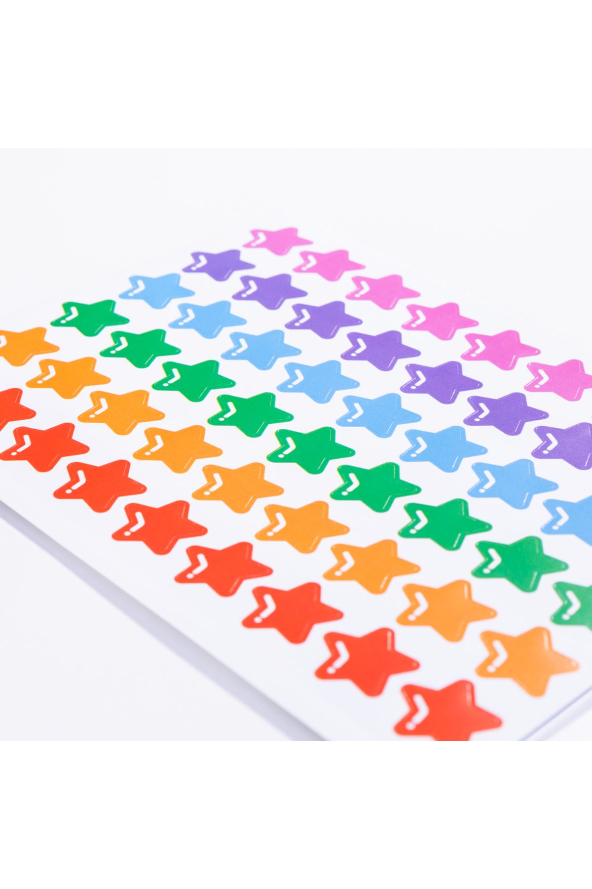 Bimotif Karışık renkli yuvarlak köşeli yıldız sticker seti, 48 adet
