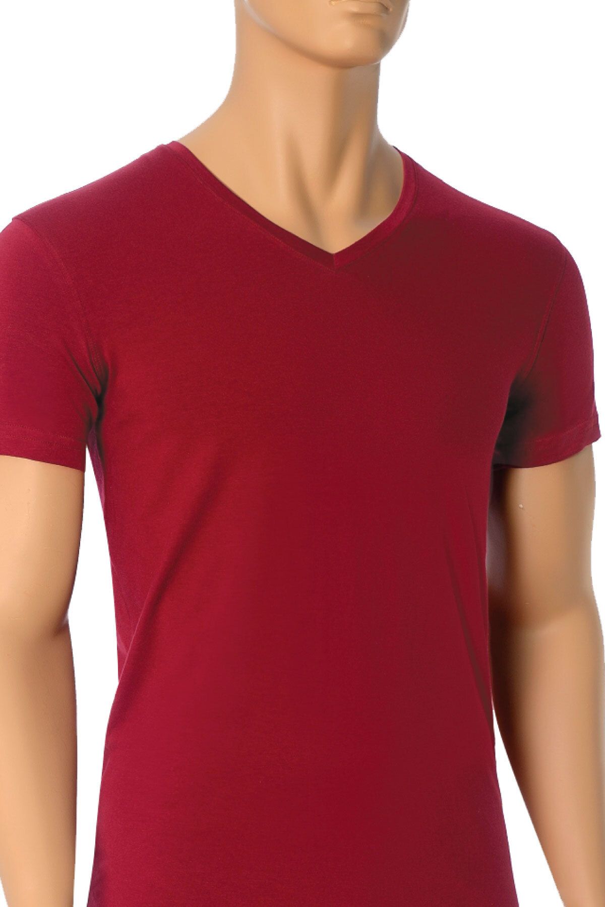 Öts 2'li Erkek Modal V Yaka T-shirt Kırmızı