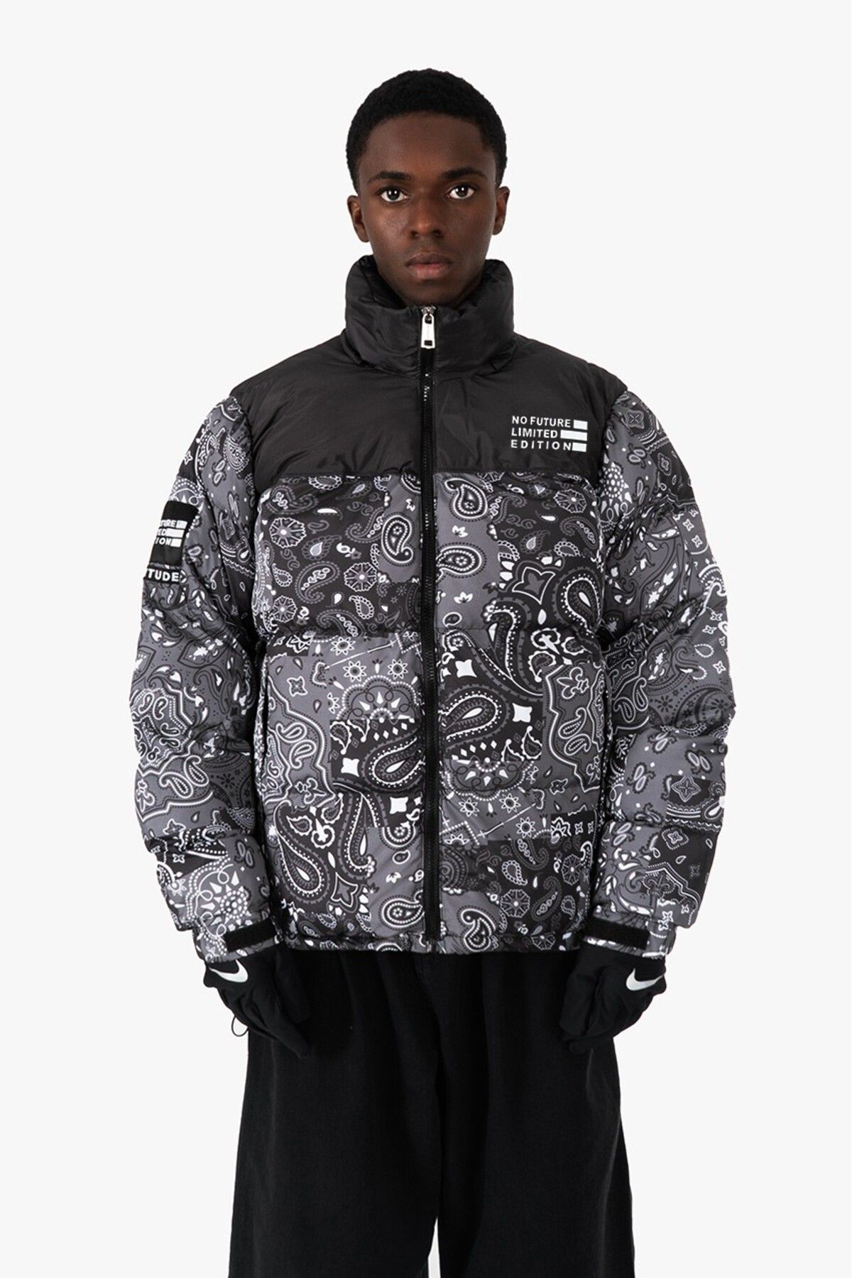 No Future Limited Paisley Erkek Puffer Mont Ceket Nf0507sy