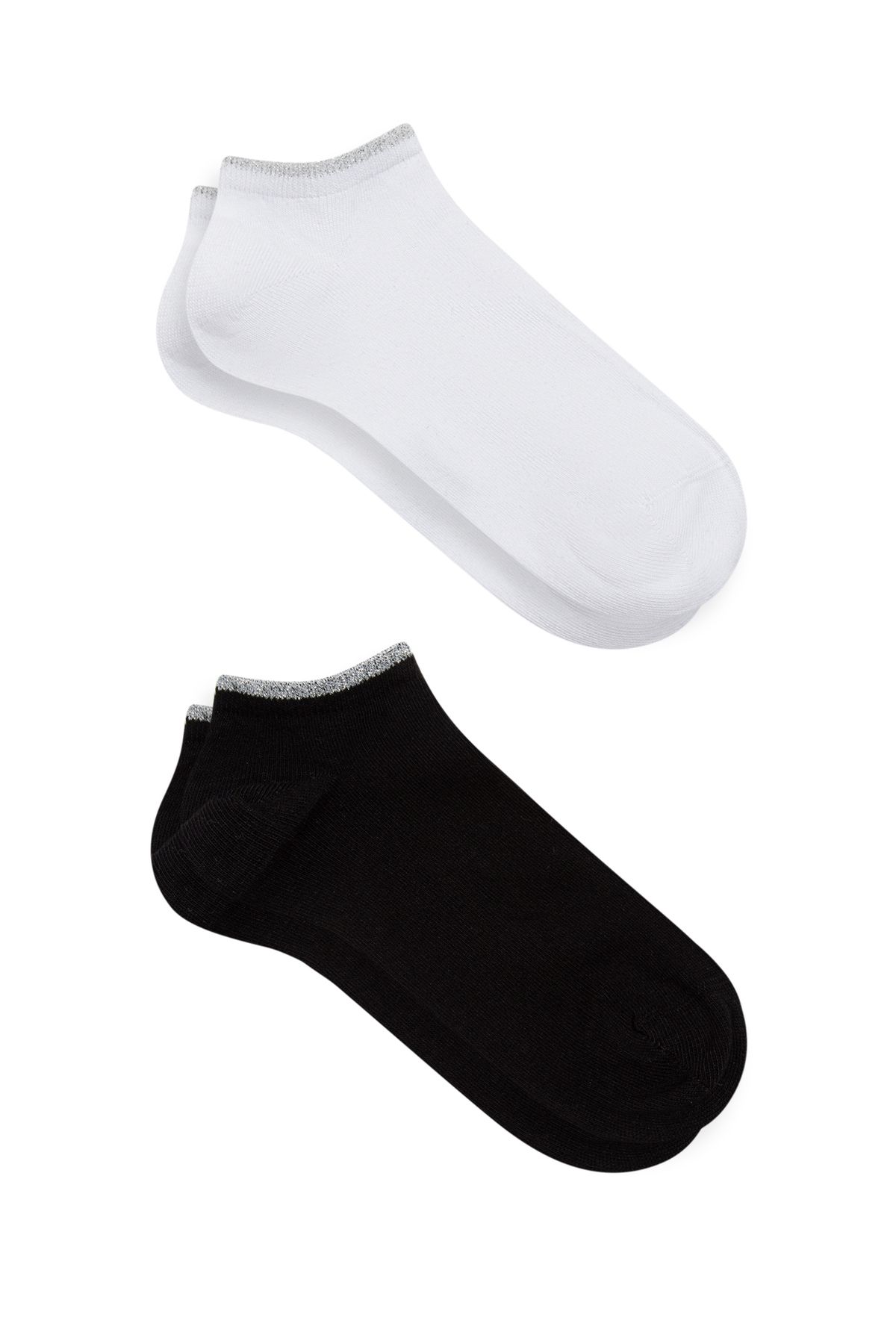 Mavi 2li Siyah Beyaz Patik Çorap Seti 198295-620