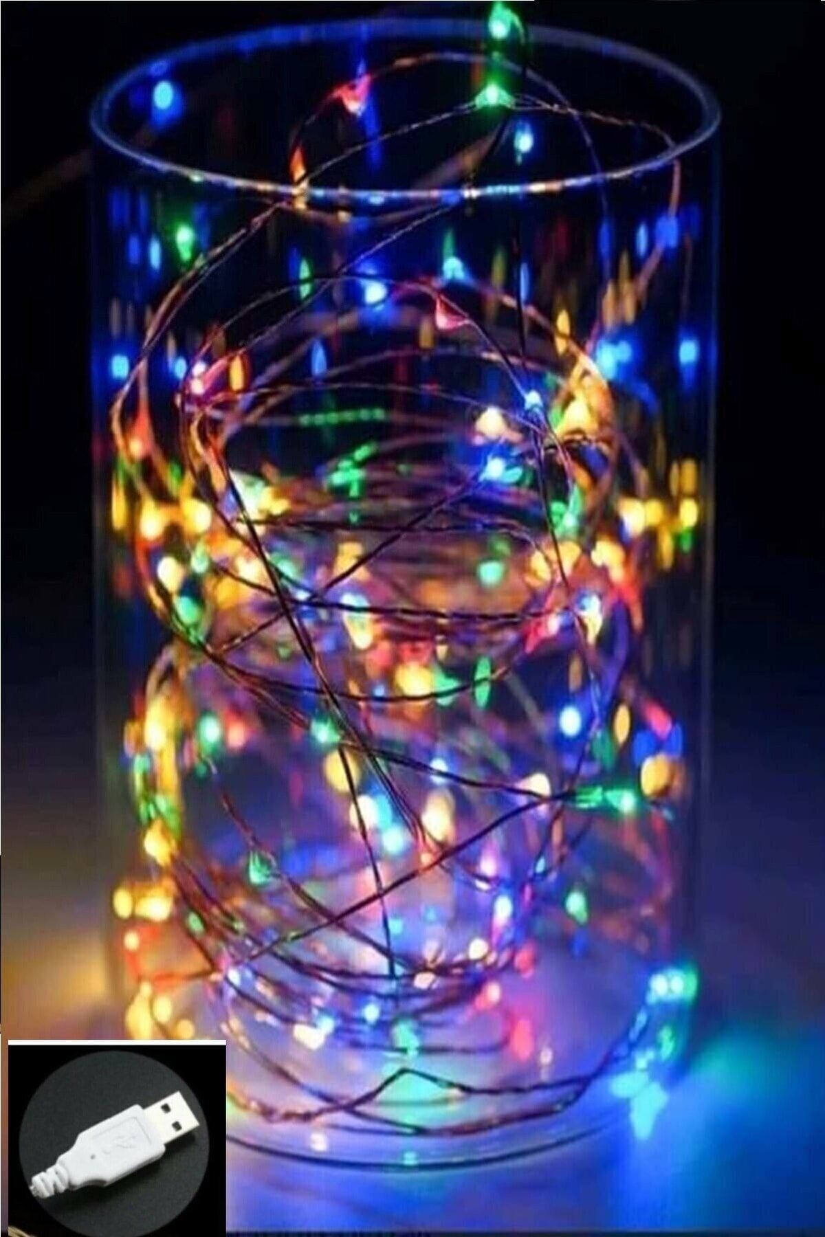 DDPEST Lm- Usb Ile Çalışan Dekoratif 5 Metre Peri Led Işık Rgb Çok Renkli Işık Çok Amaçlı Aydınlatma