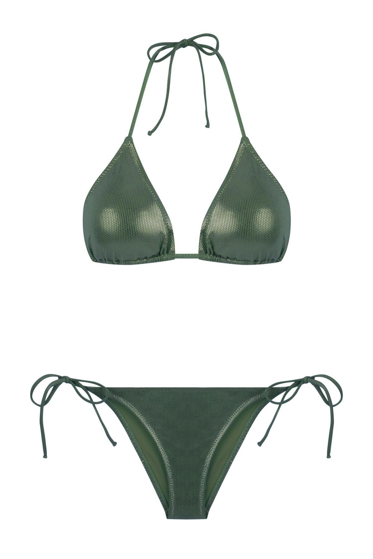 Aquella Parlak Yeşil Üçgen Bikini Takım