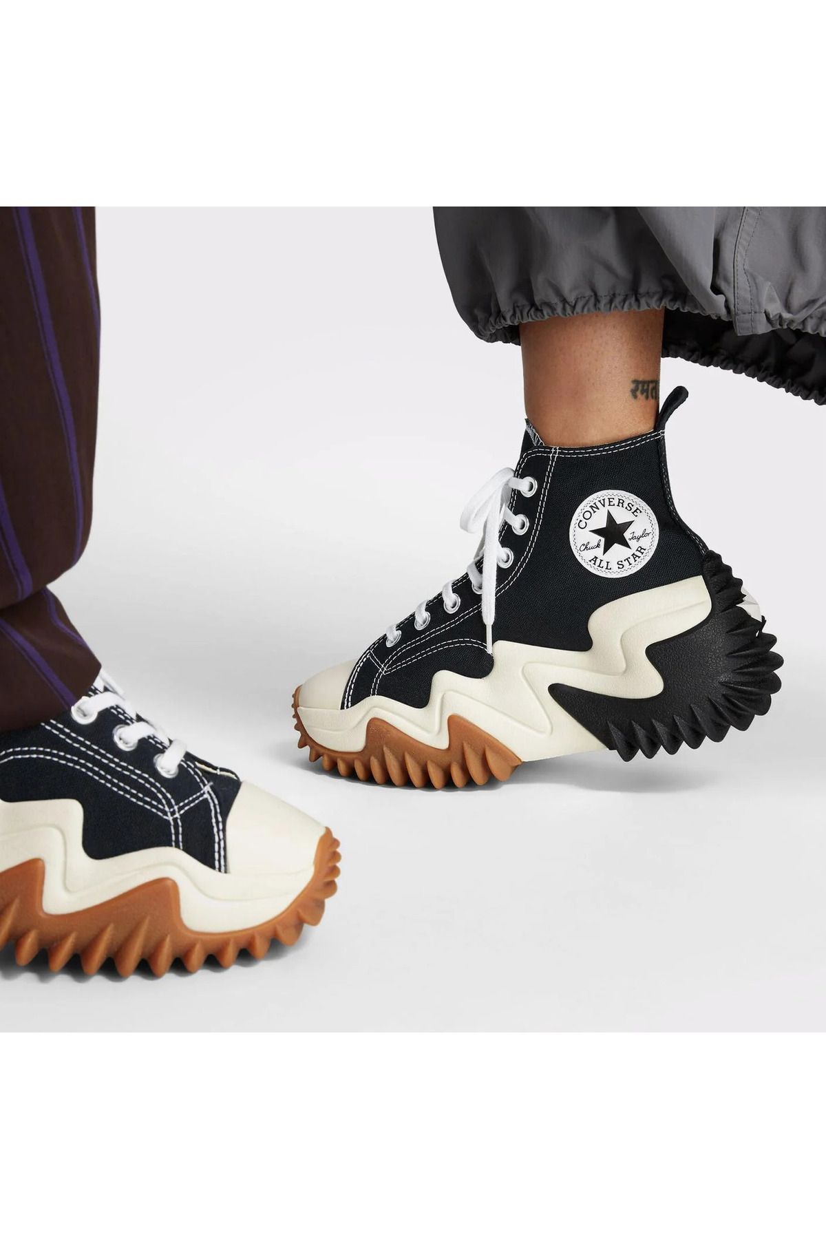 Converse Run Star Motion Canvas Platform Günlük Ayakkabı Sneaker Siyah