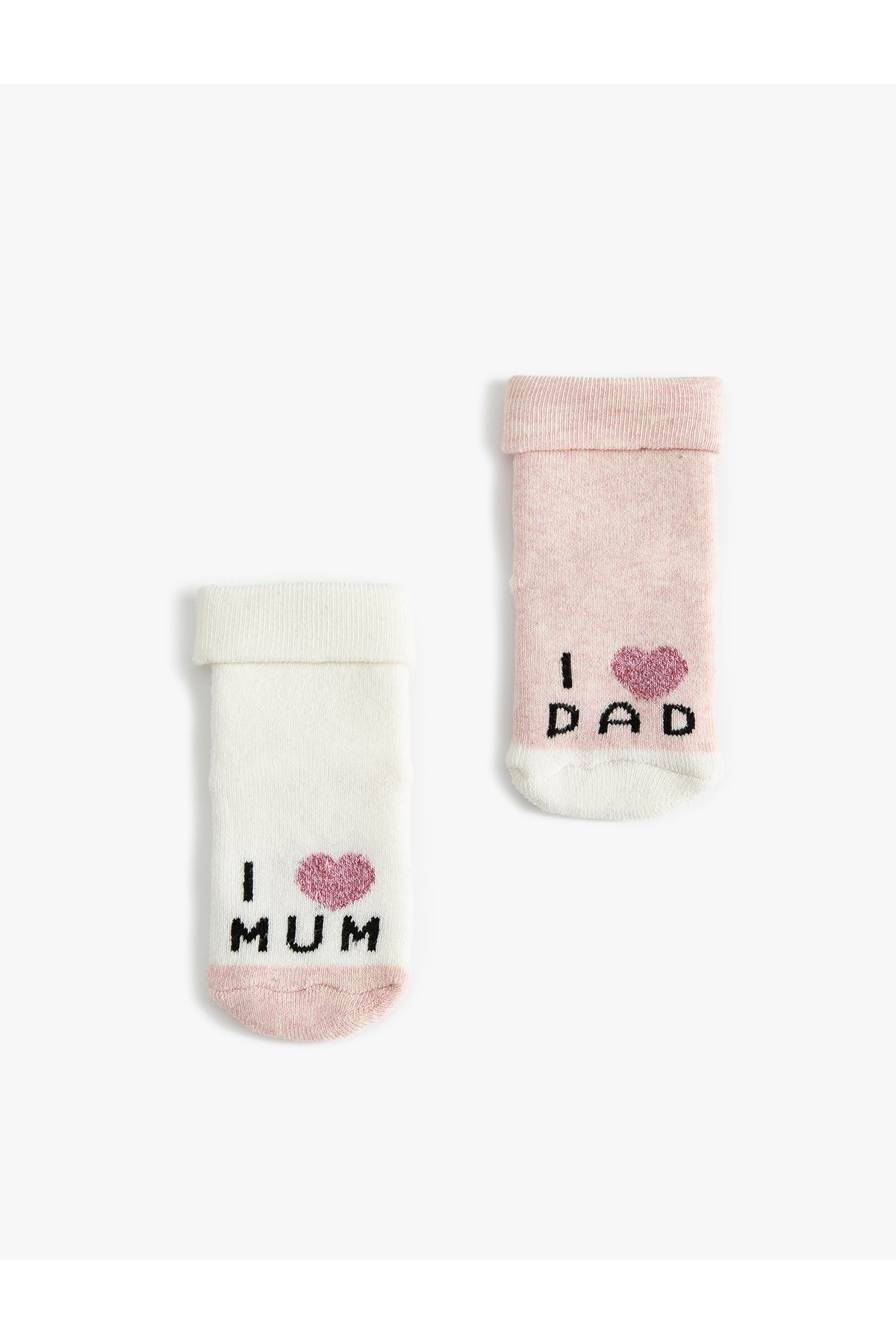 Koton Bebek Havlu Çorap Pamuklu 2'li Slogan Temalı