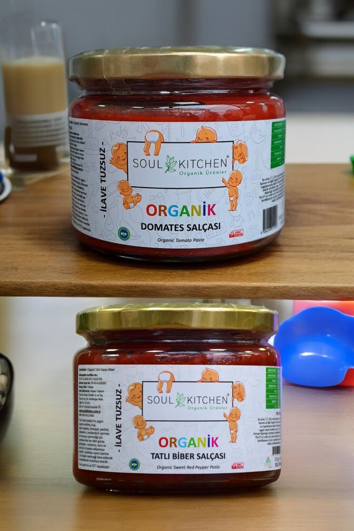 Soul Kitchen Organik Ürünler Organik Bebek Domates Salçası 310gr Organik Bebek Tatlı Biber Salçası 310gr - Ilave Tuzsuz